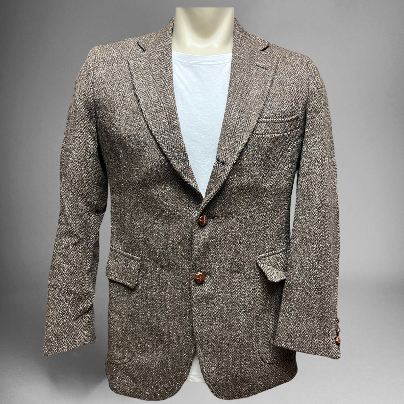 Generic Patrick James Herringbone Twill Tweed Grandpa Blazer K-07 | Grailed