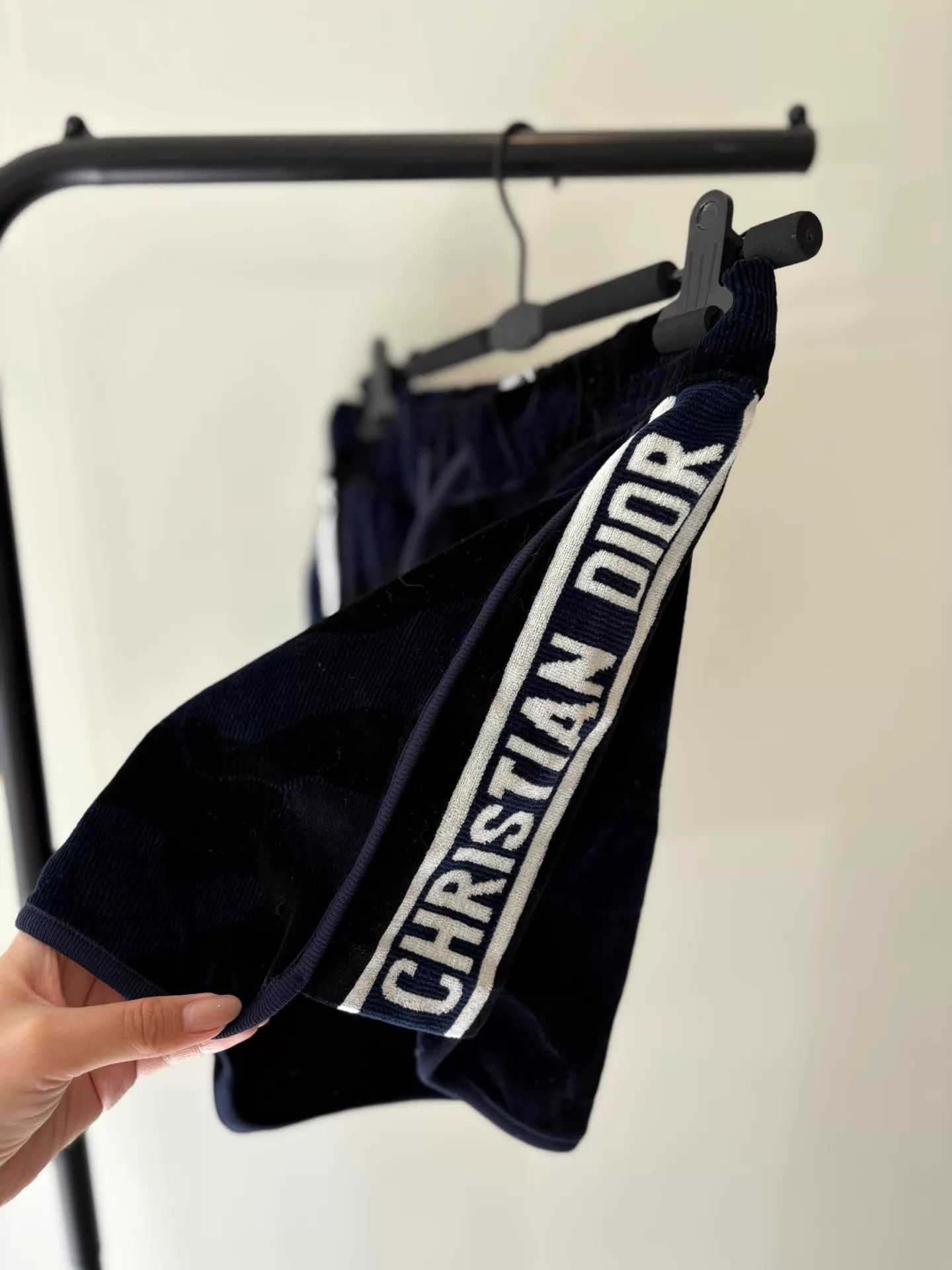 Dior Dior Navy Camo Velvet Elastic Waist Shorts S NWT Size 26" / US 2 / IT 38 - 2 Thumbnail