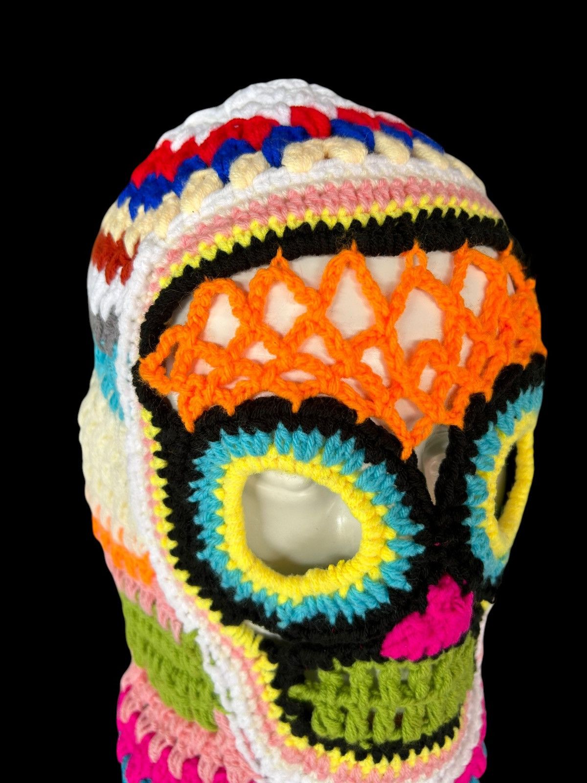Japanese Brand Very Rare Crochet Knitted Handmade Balaclava Masked ☠️☠️ Size ONE SIZE - 7 Thumbnail