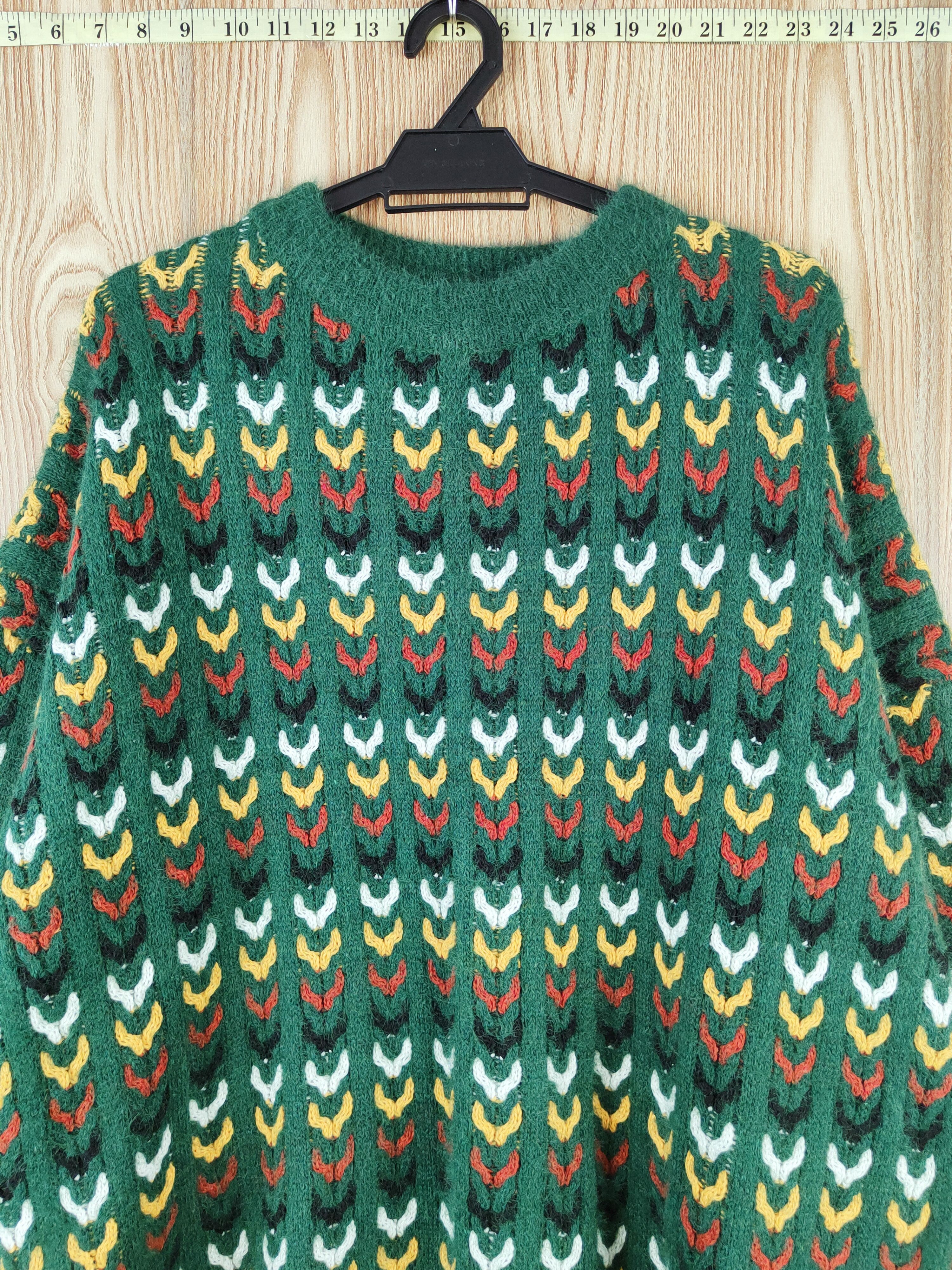 Japanese Brand D Japan art mohair vintage Green Knitwear Sweatshirts #W581 Size US XL / EU 56 / 4 - 2 Thumbnail