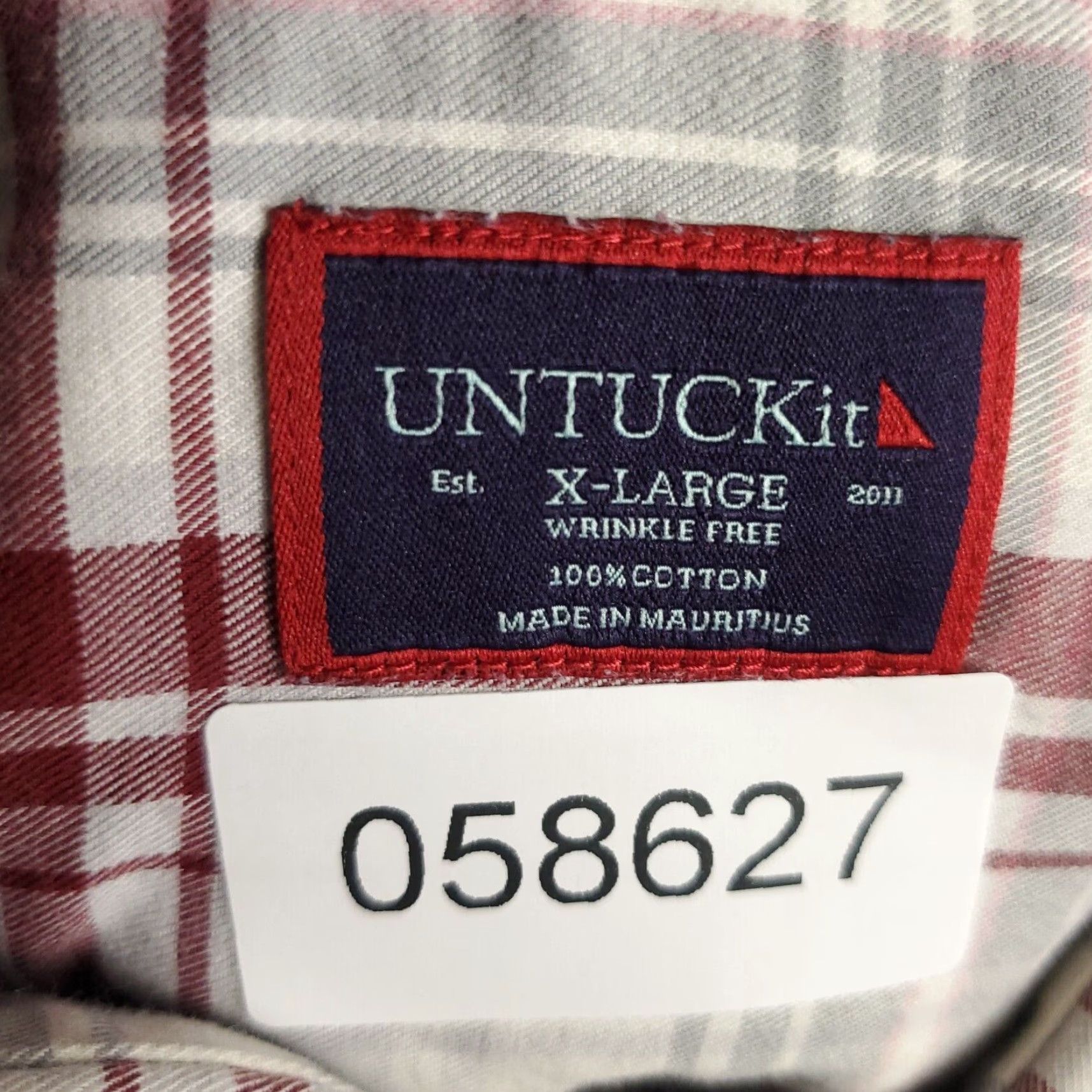 UNTUCKit UNTUCKit Shirt Mens XL Gray Red Plaid Button-Up Long Sleeve Casual Professional Shirt Size US XL / EU 56 / 4 - 7 Thumbnail