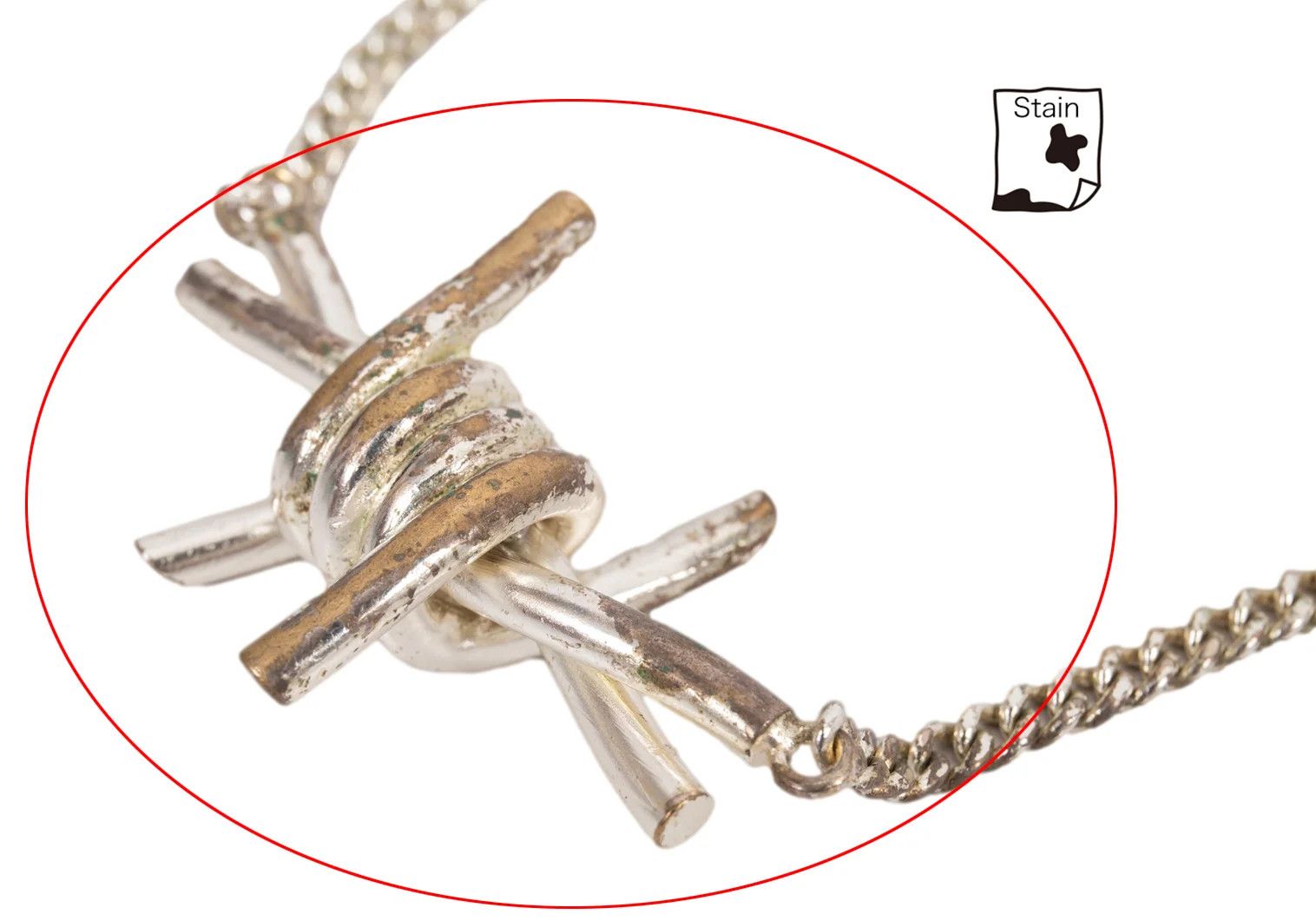 Maison Margiela Barbed Wire Design Necklace in Silver Size ONE SIZE - 4 Thumbnail