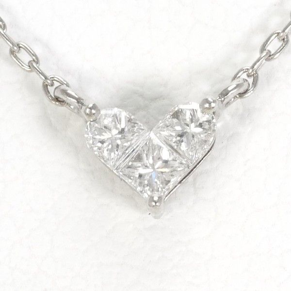 Luxuness Star Jewelry Mysterious Heart Au750 Necklace Metal Necklace in Silver, Women's