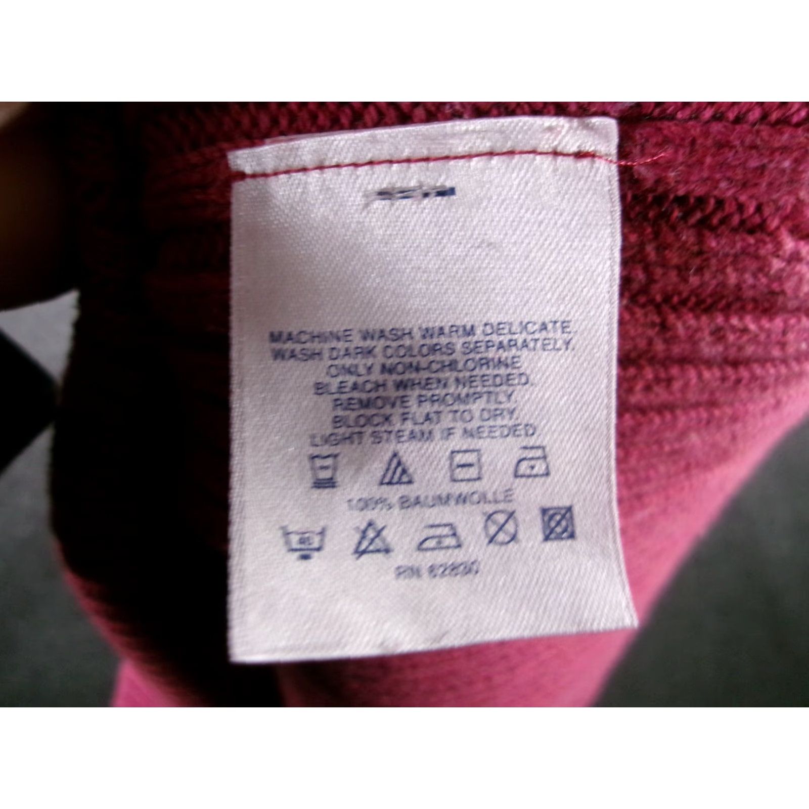 Lands' End Lands' End Sweater Womens M Ribbed Funnel Neck Button Raglan Cotton Burgundy Size M / US 6-8 / IT 42-44 - 7 Thumbnail