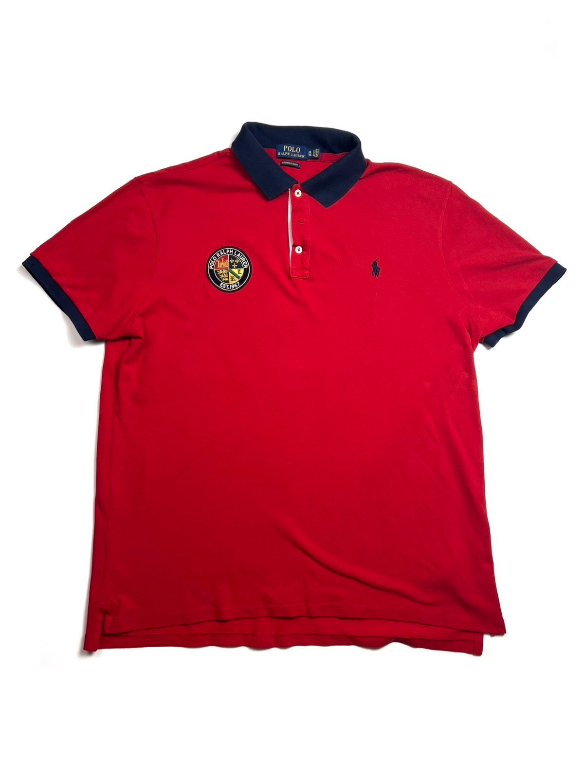 Pre-owned Polo Ralph Lauren X Vintage Y2k Polo By Ralph Laurent Japan Blokecore Rugby Polo Shirt In Red
