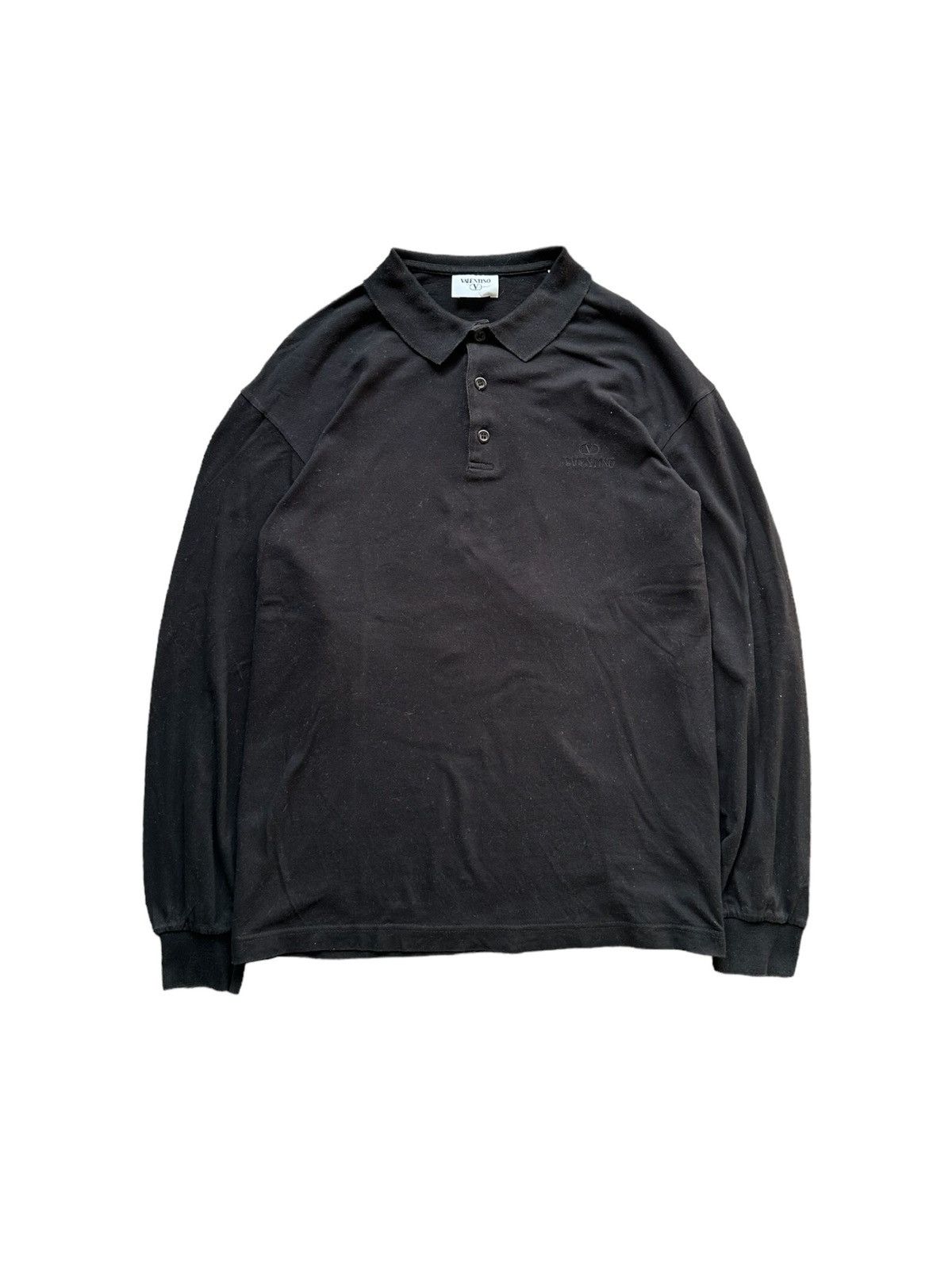 1990s Valentino polo black long sleeve