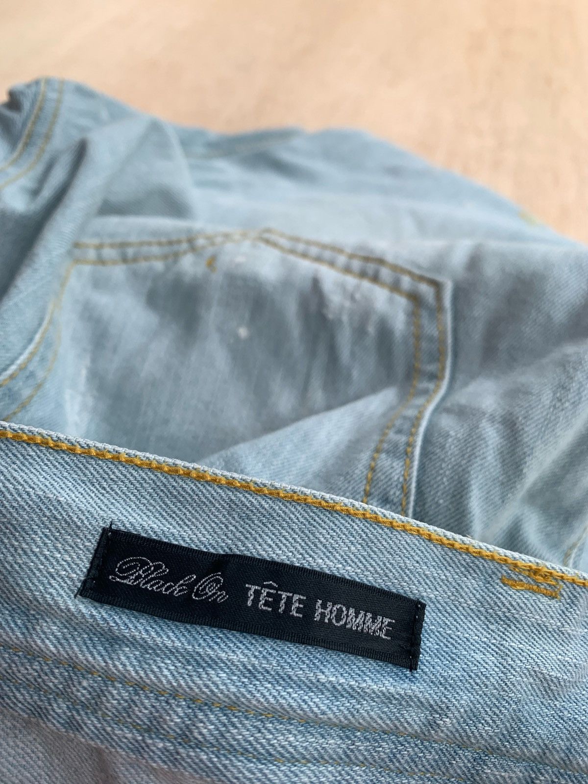 Issey Miyake × Japanese Brand × Tete Homme Tete Homme Distressed Denim Jeans Size US 33 - 7 Thumbnail