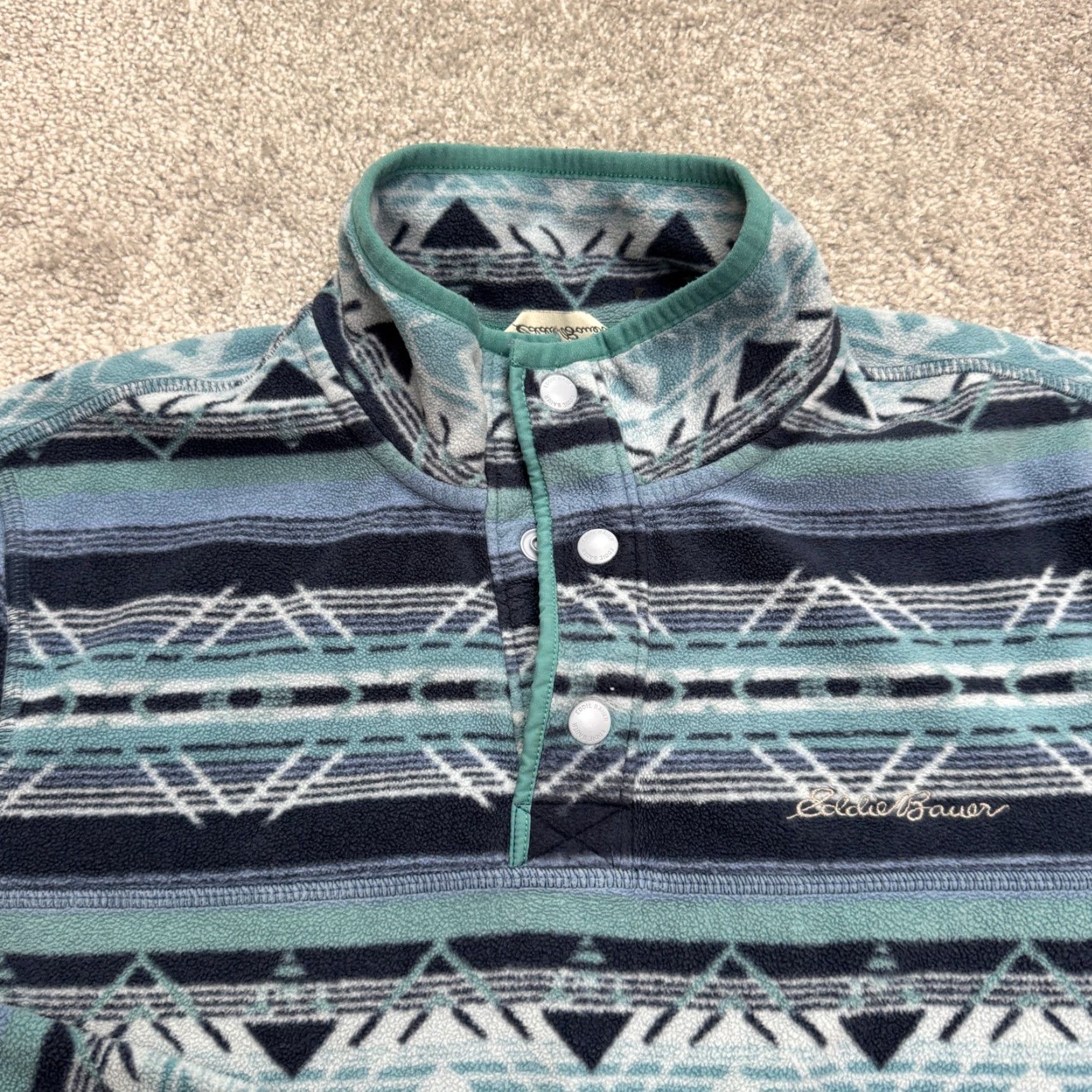 Eddie Bauer Eddie Bauer Jacket Mens Small Blue Aztec 1/4 Snap Fleece Outdoor Size US S / EU 44-46 / 1 - 3 Thumbnail