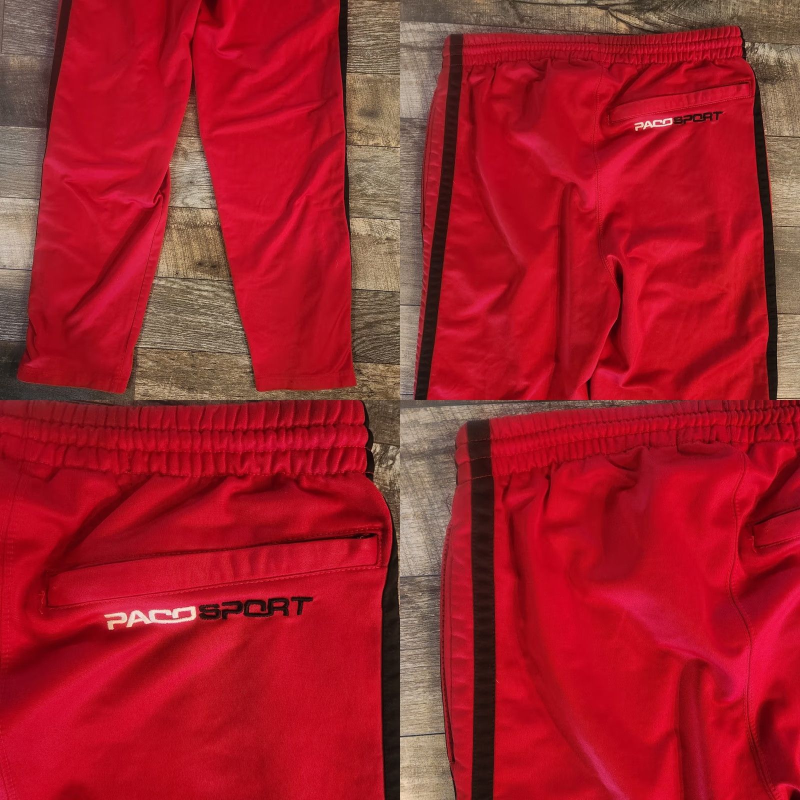 Vintage VINTAGE Paco Sport Athletic Pants Mens M Red Logo Hip Hop Streetwear Pants Men Red Logo Hip Hop Streetwear Size US 31 - 8 Thumbnail