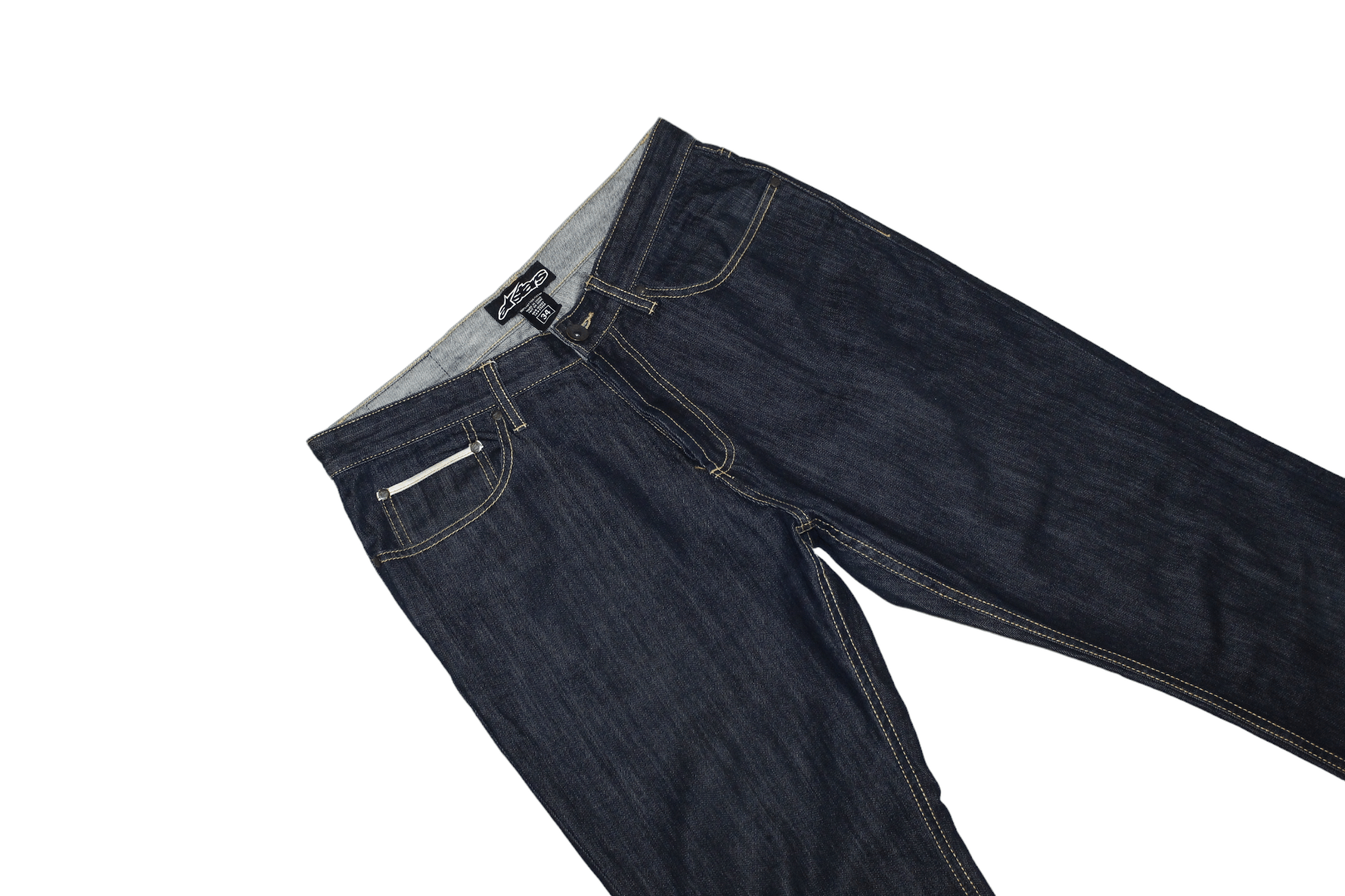Alpinestars Vtg Alpinestars Rigid Selvedge Raw Denim Baggy Jeans Size US 34 / EU 50 - 3 Thumbnail