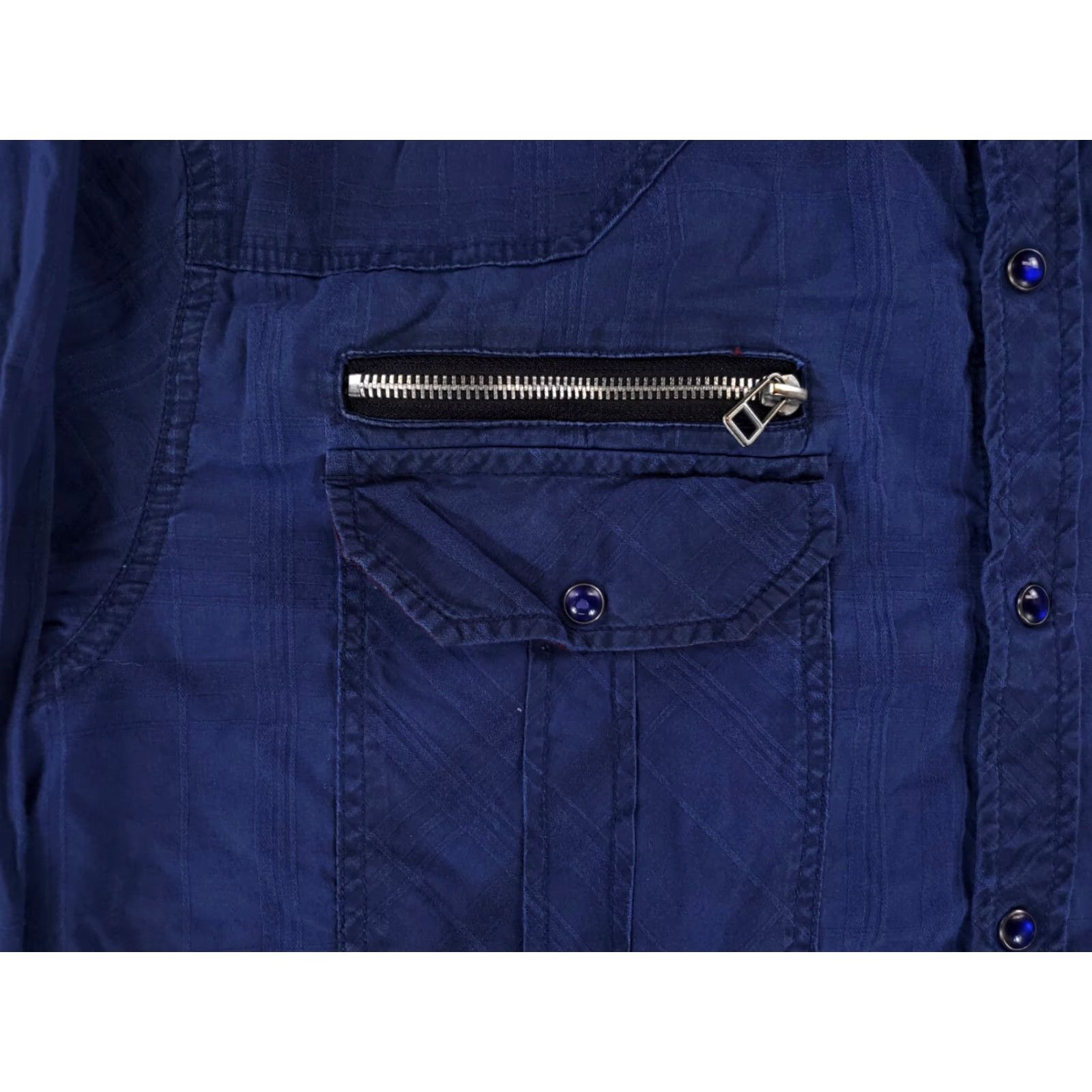 Affliction VINTAGE Affliction Pearl Snap Shirt Embroidered Atheltic Fit Blue Long Sleeve Mens XL Size US XL / EU 56 / 4 - 3 Thumbnail