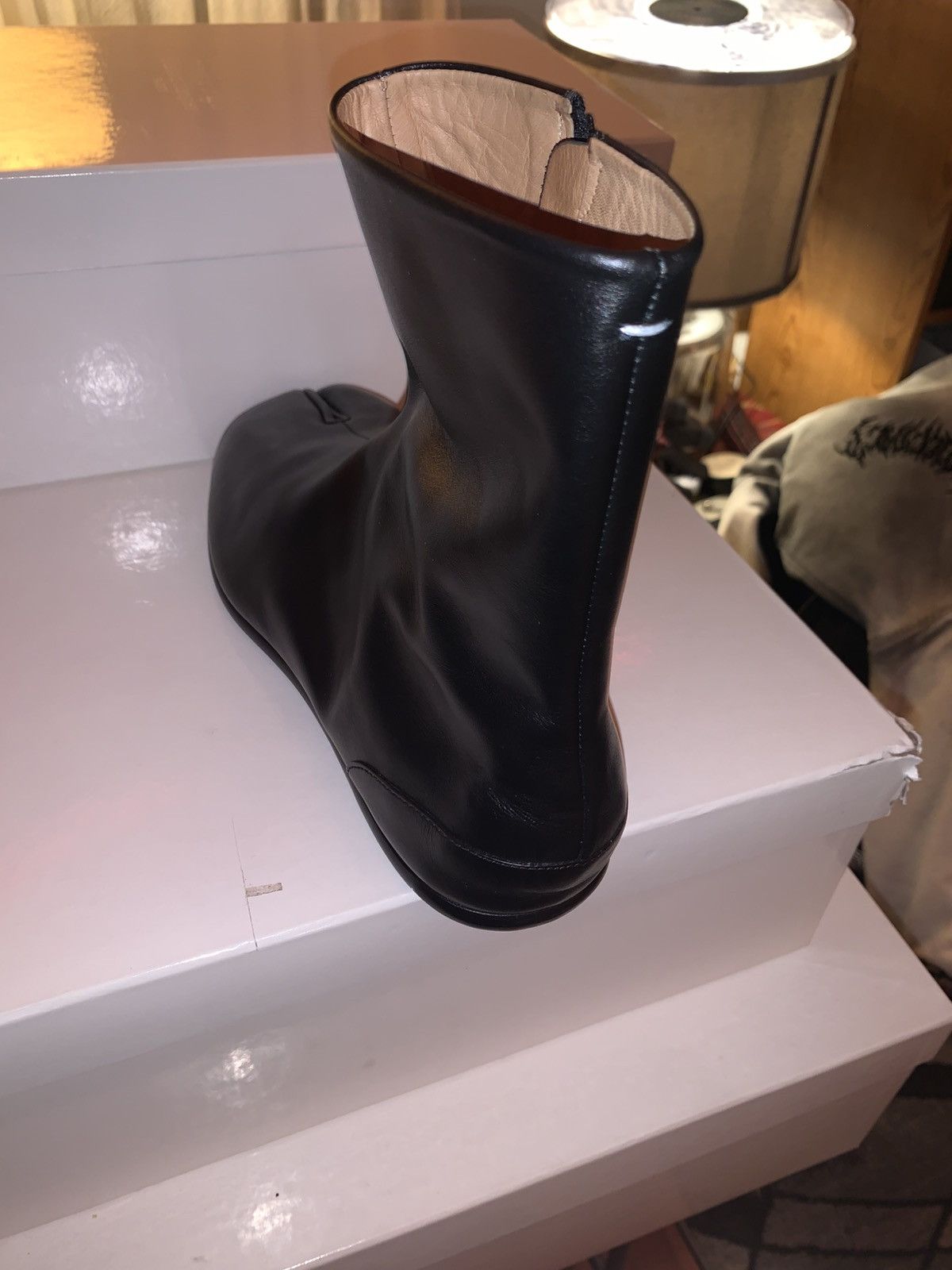 Maison Margiela Maison Margiela Black Leather Tabi Ankle Boots — Flat Sole Size US 8 / EU 41 - 7 Thumbnail