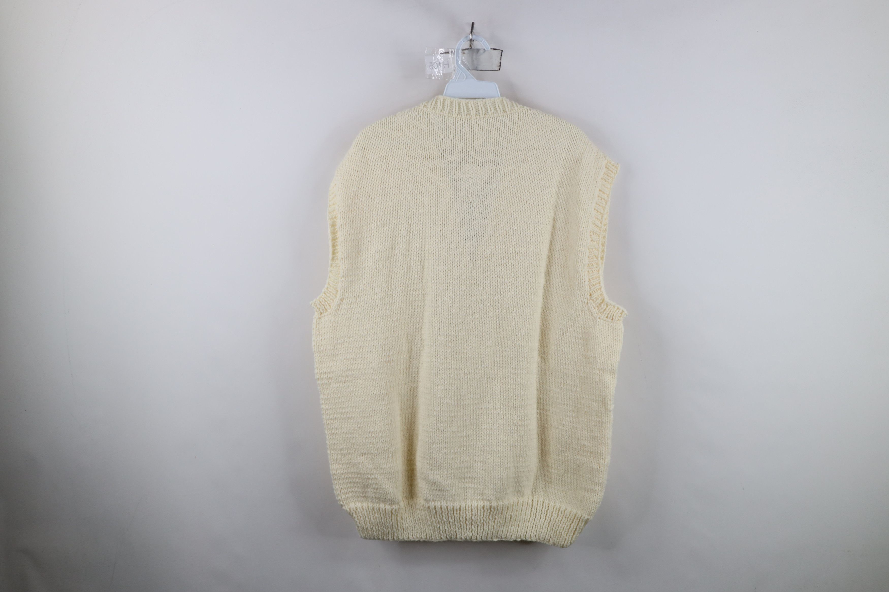 Vintage Vintage 60s 70s Dapper Cable Knit Sweater Vest Cream USA Size US XXL / EU 58 / 5 - 10 Thumbnail