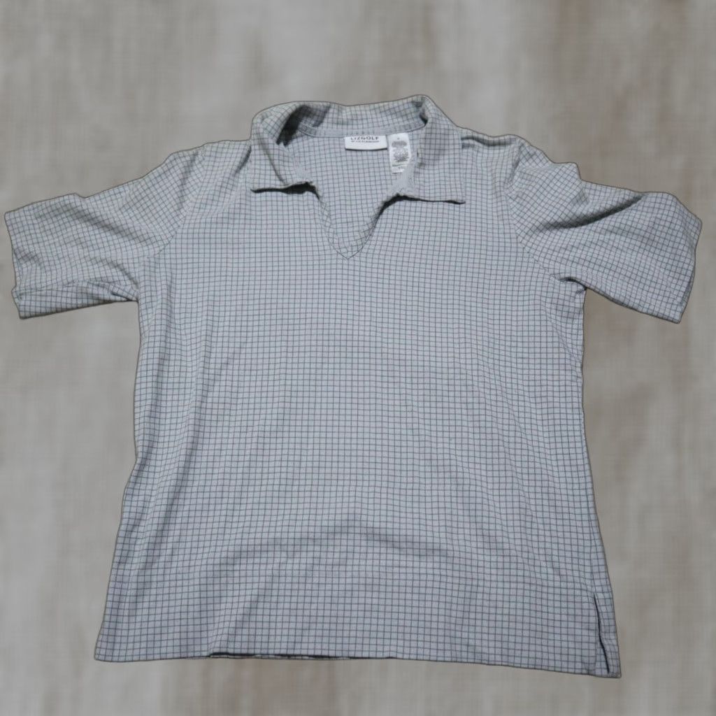 Liz Claiborne Liz Claiborne Shirt Polo Women S Gray Short Sleeve Size S Size S / US 4 / IT 40 - 1 Thumbnail