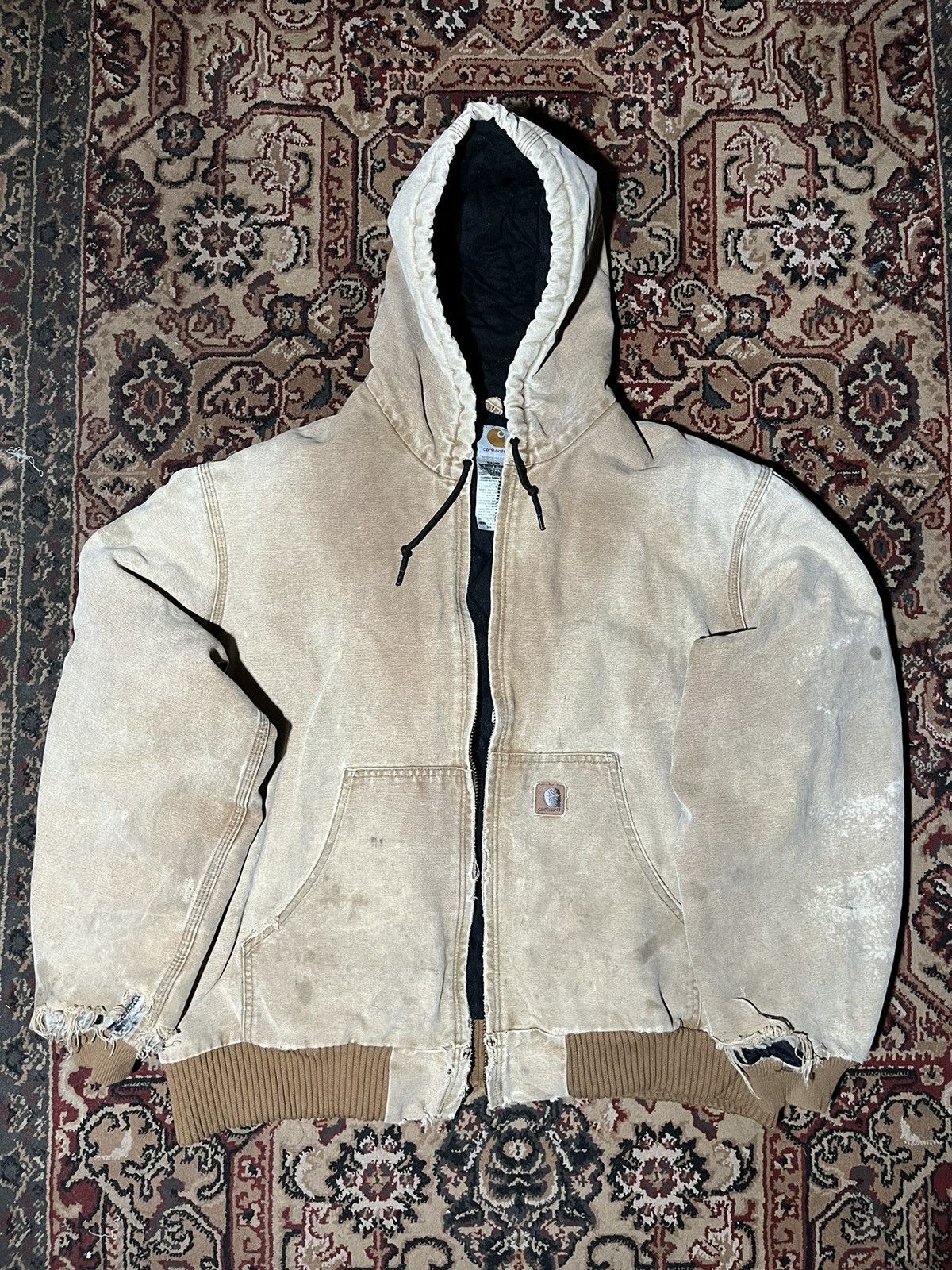 image of Carhartt x Vintage Carhatt Hodded Jacket in Kaki, Men's (Size XL)