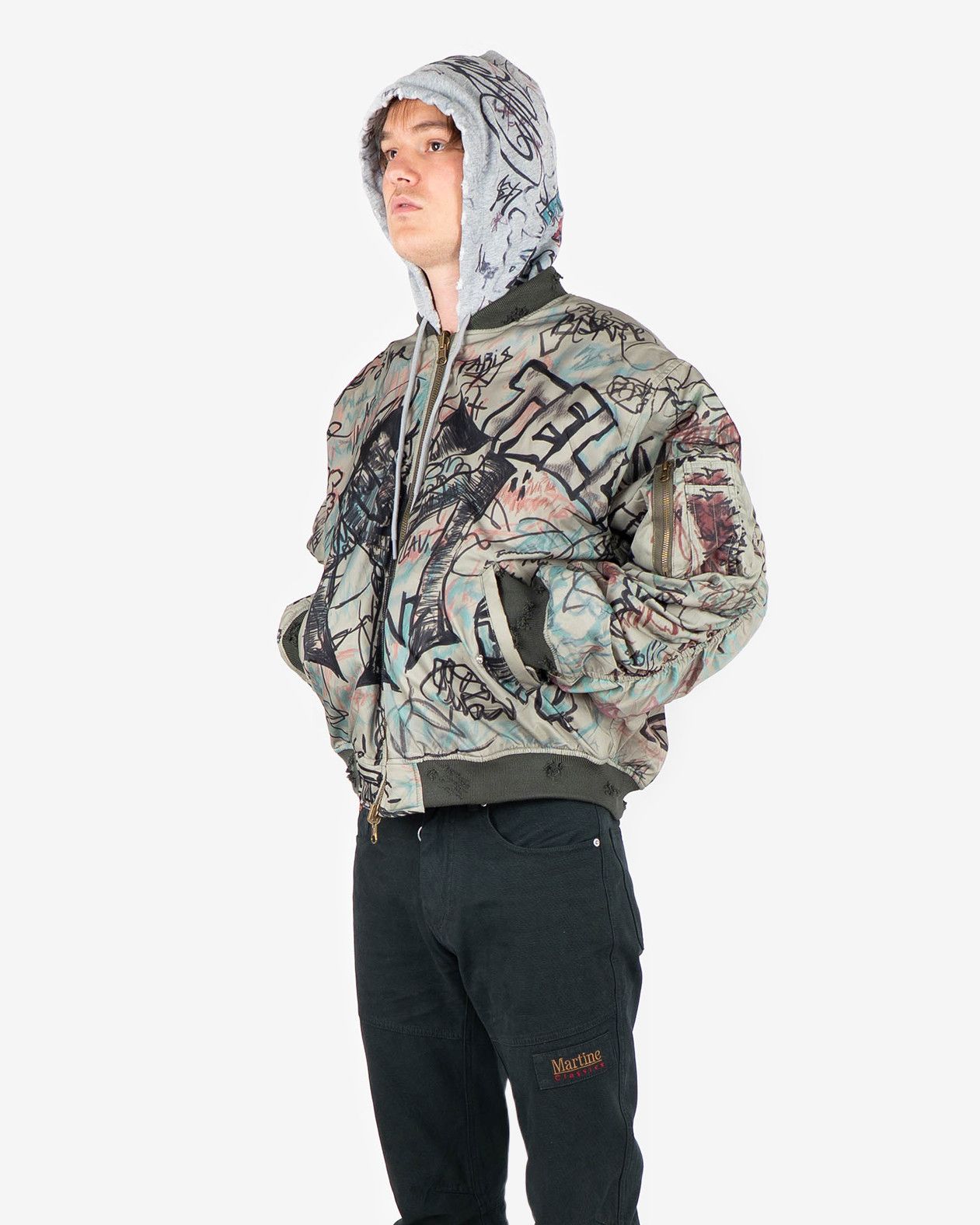 Mowalola Hooded Graffiti Bomber Size US L / EU 52-54 / 3 - 7 Thumbnail