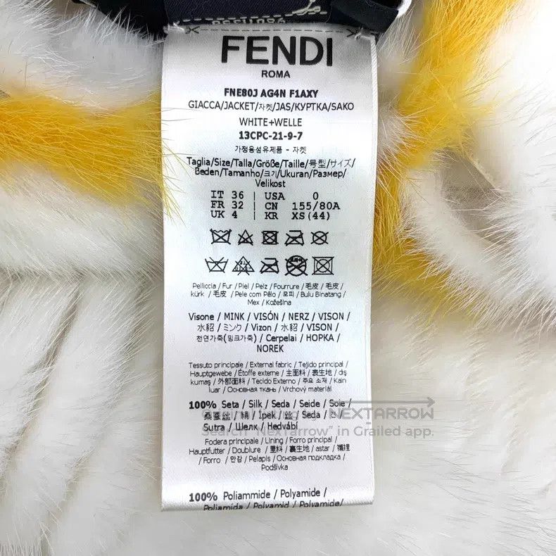 Fendi Fendi White Hooded Zip Long Sleeve Dual-Wear Mink Fur Jack Size XXS / US 00 / IT 34 - 6 Thumbnail
