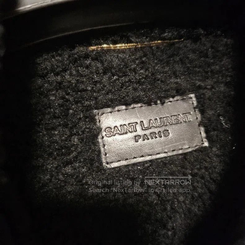 Saint Laurent Paris YSL Black Denim Jacket with Shearling Collar. Size US L / EU 52-54 / 3 - 2 Thumbnail