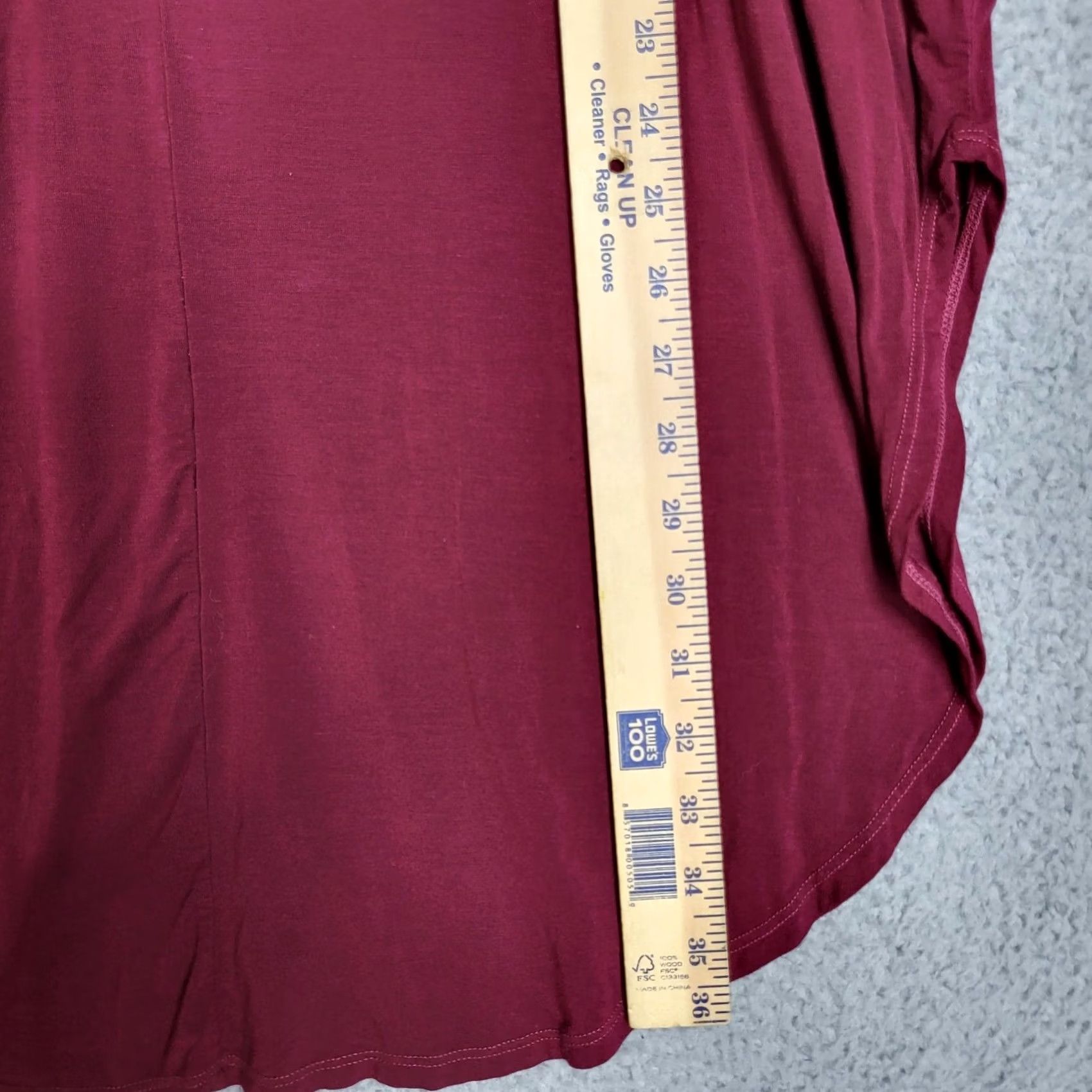 Michael Stars Michael Stars Burgundy Round Neck Women's Stretch Tunic top OS Regular Size One Size Blouse Size ONE SIZE - 6 Thumbnail