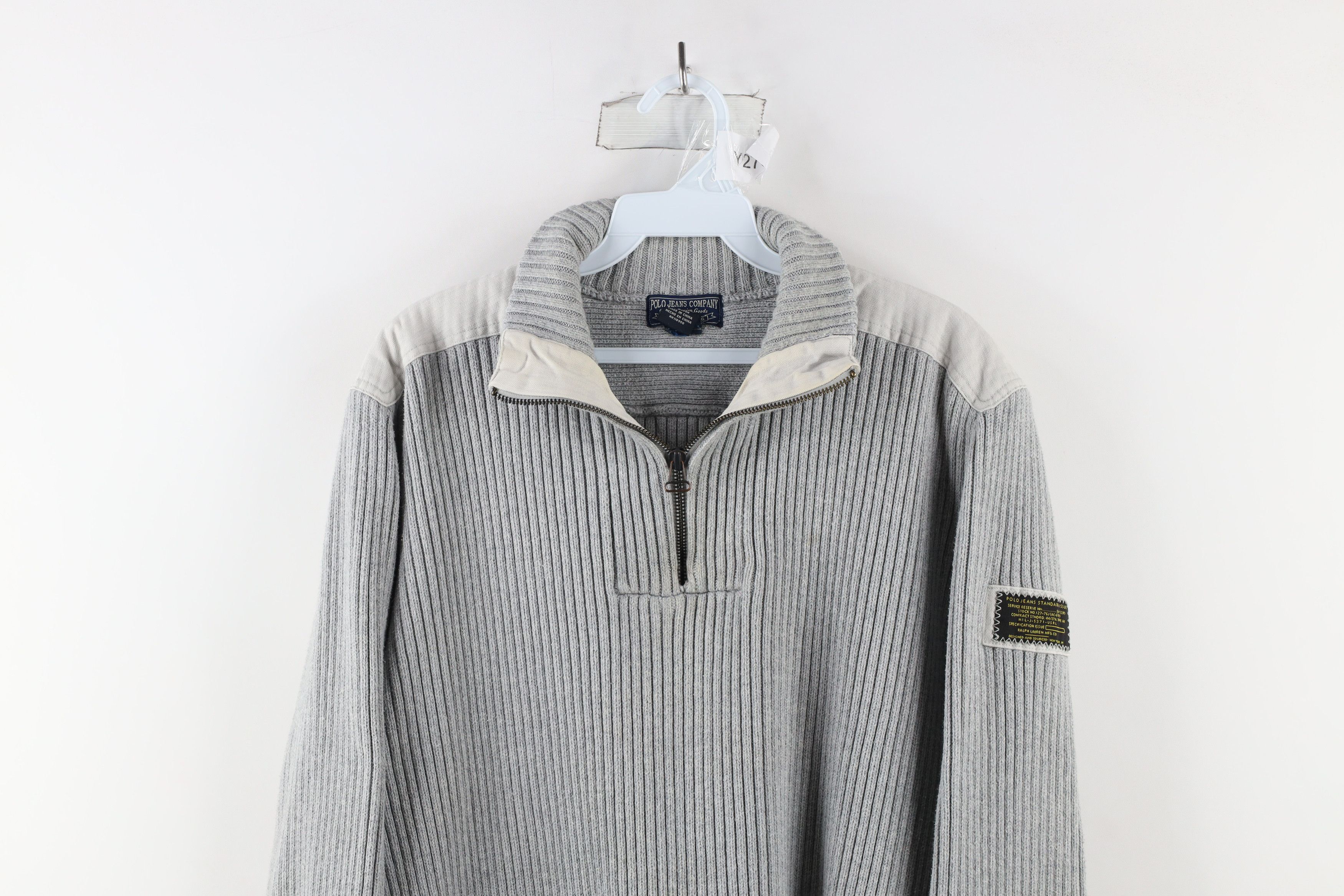 Polo Ralph Lauren Vintage 90s Ralph Lauren Knit Commando Half Zip Sweater Size US XL / EU 56 / 4 - 2 Thumbnail