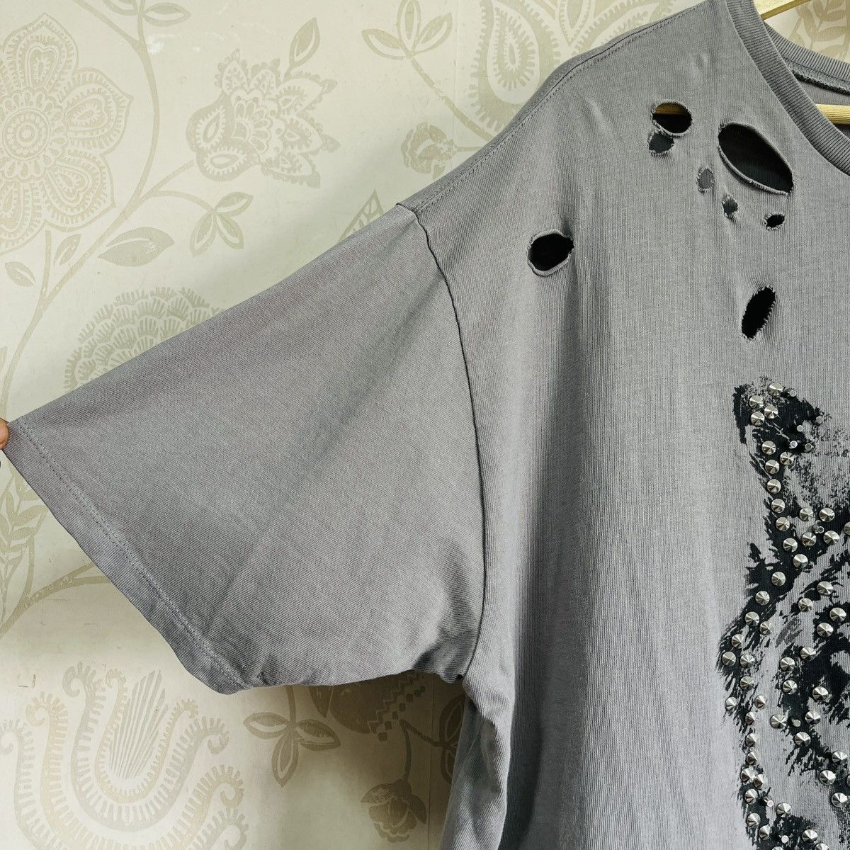Massimo Dutti Distressed Inditex Beautiful Rebel Stones Fox Ripped TShirt Size US XL / EU 56 / 4 - 7 Thumbnail