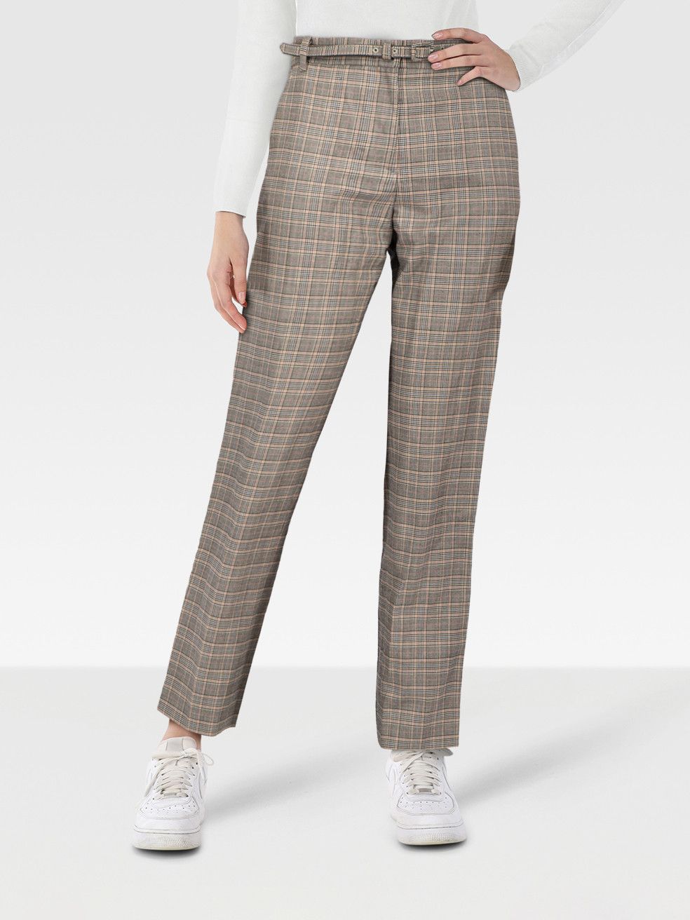 Rag & Bone Grey Wool Tartan Belted Trousers Size 25" / US 0 / IT 36 - 1 Thumbnail