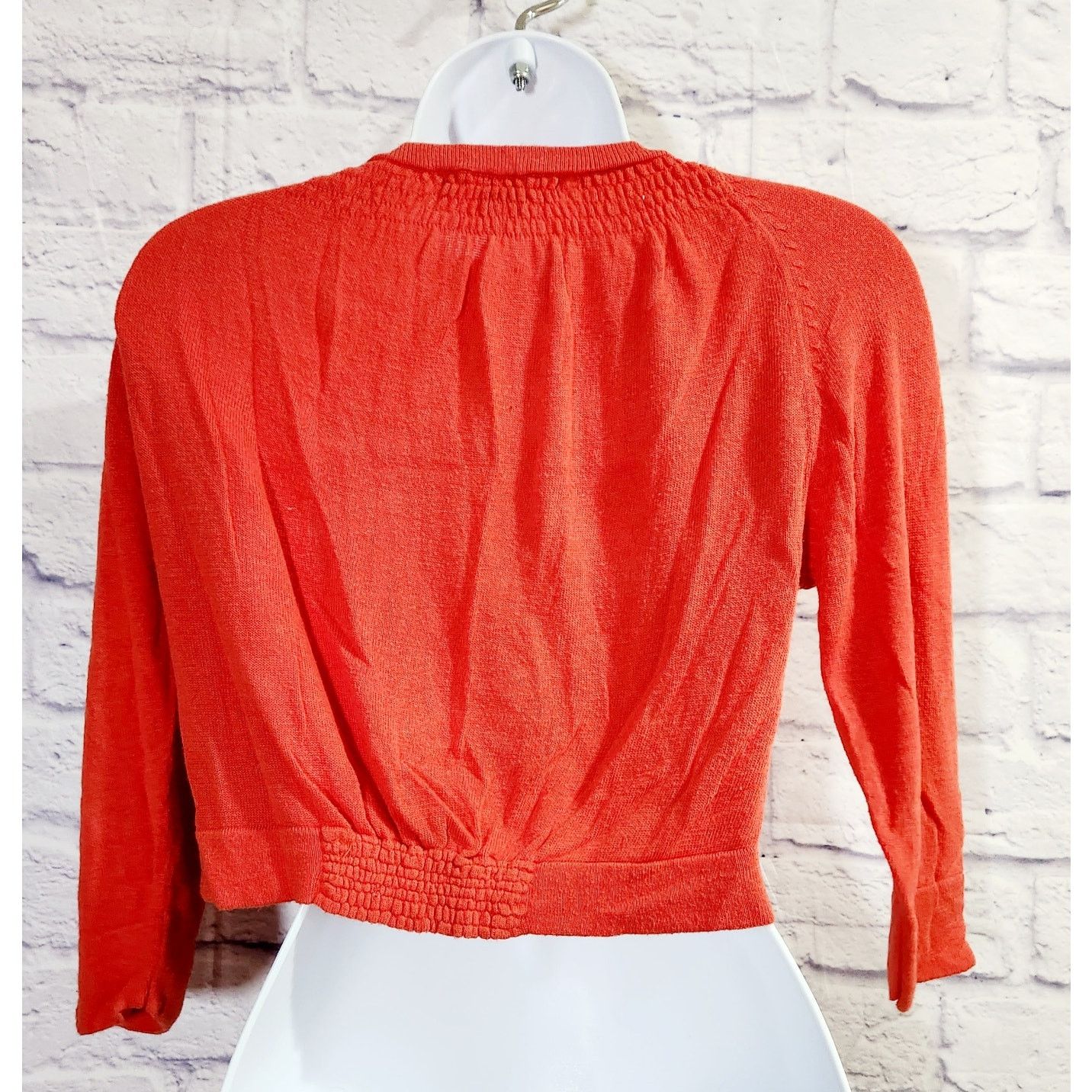 Other Kensie Orange 3D Rosettes Cropped Button Cardigan Sweater M Size M / US 6-8 / IT 42-44 - 3 Thumbnail