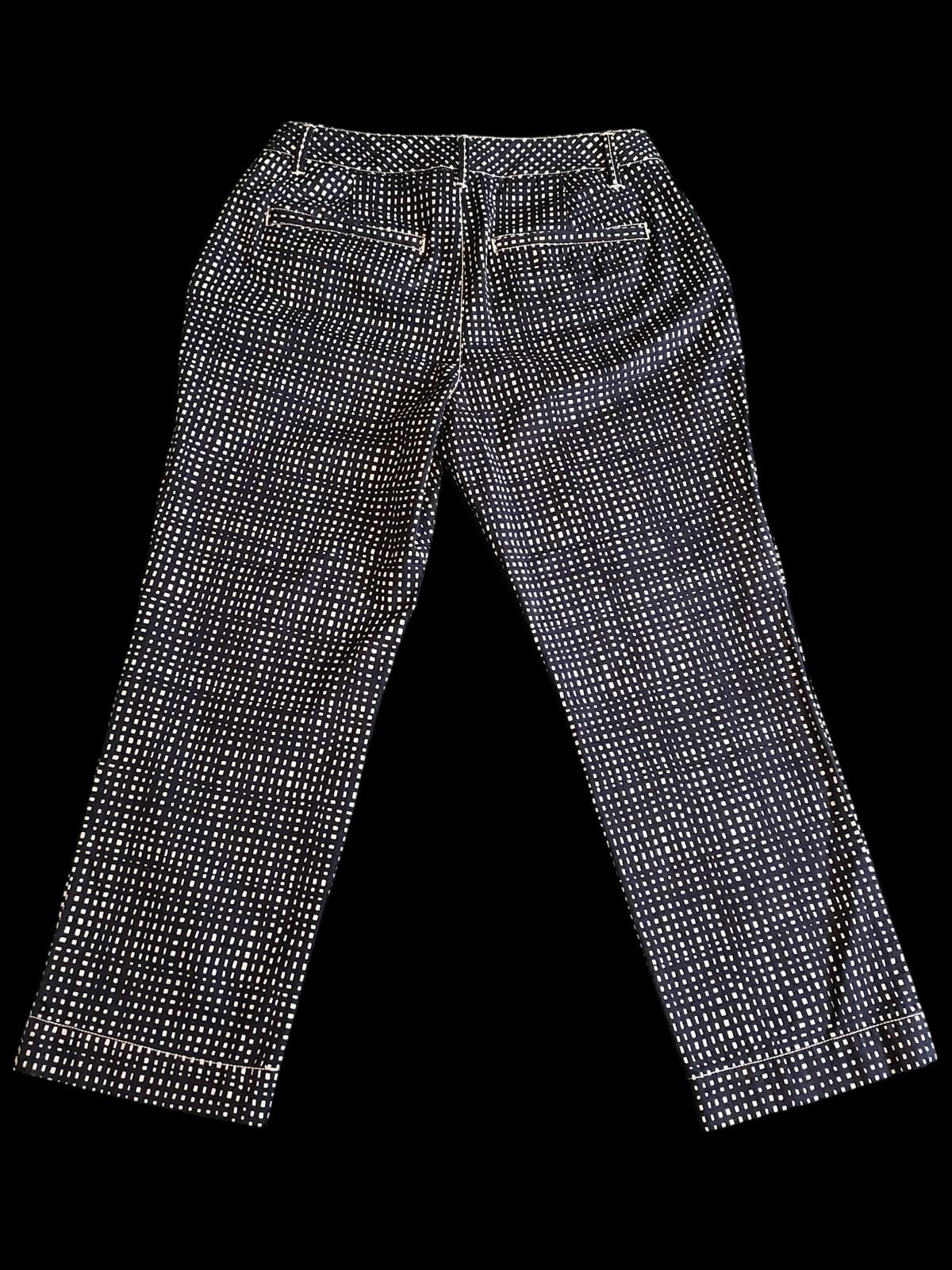 Coldwater Creek Coldwater Creek Women's Navy and White Patterned Trousers Size 32" / US 10 / IT 46 - 5 Thumbnail