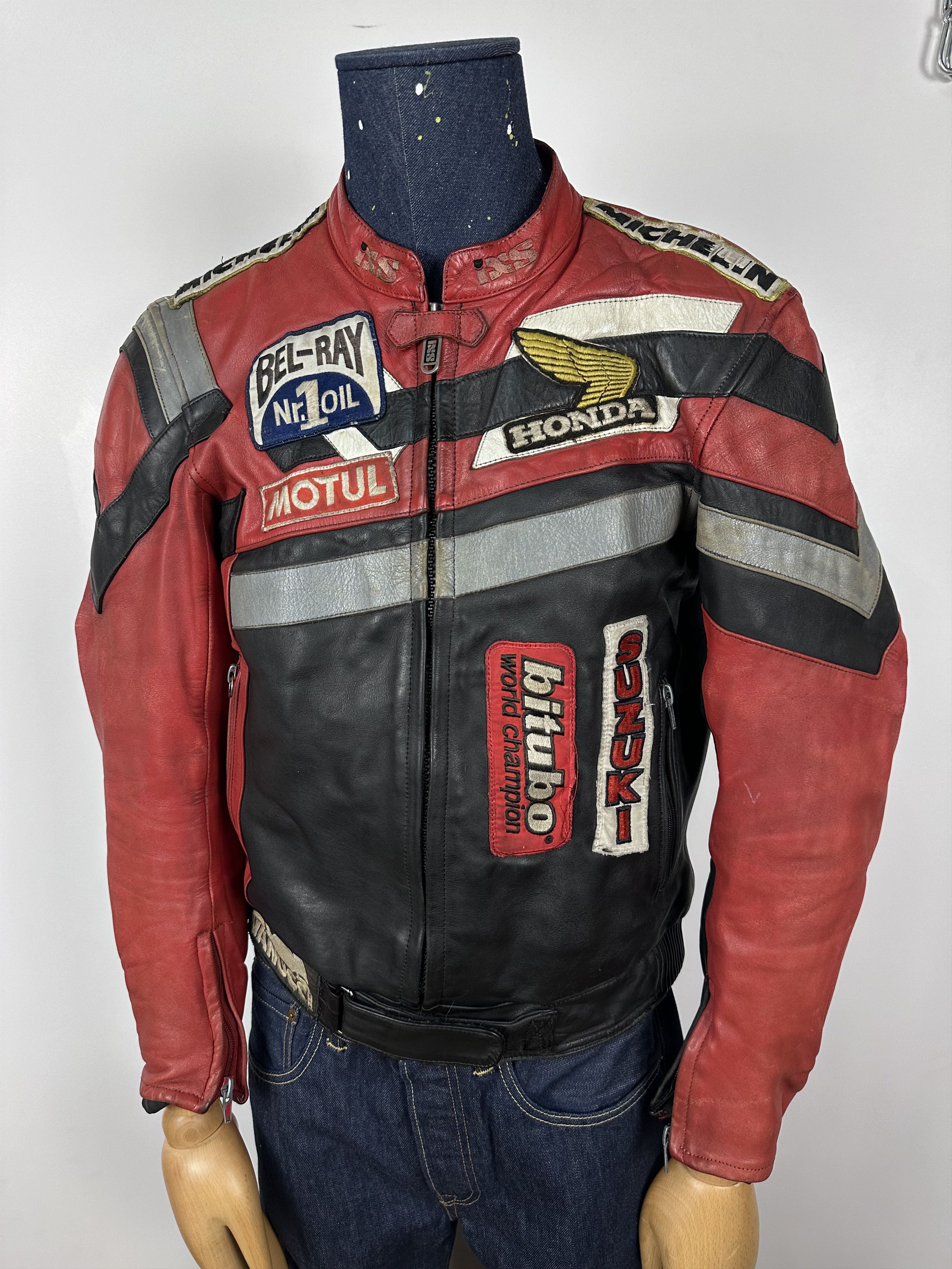 Vintage Honda Motul Suzuki Racing Vintage Leather Moto IXS Jacket Size US L / EU 52-54 / 3 - 1 Thumbnail