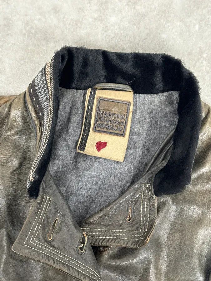 Marithe + Francois Girbaud AW2003 Marithé + François Girbaud Grey Eroded Buttoned Asymmetrical Leather Jacket Size S / US 4 / IT 40 - 8 Thumbnail