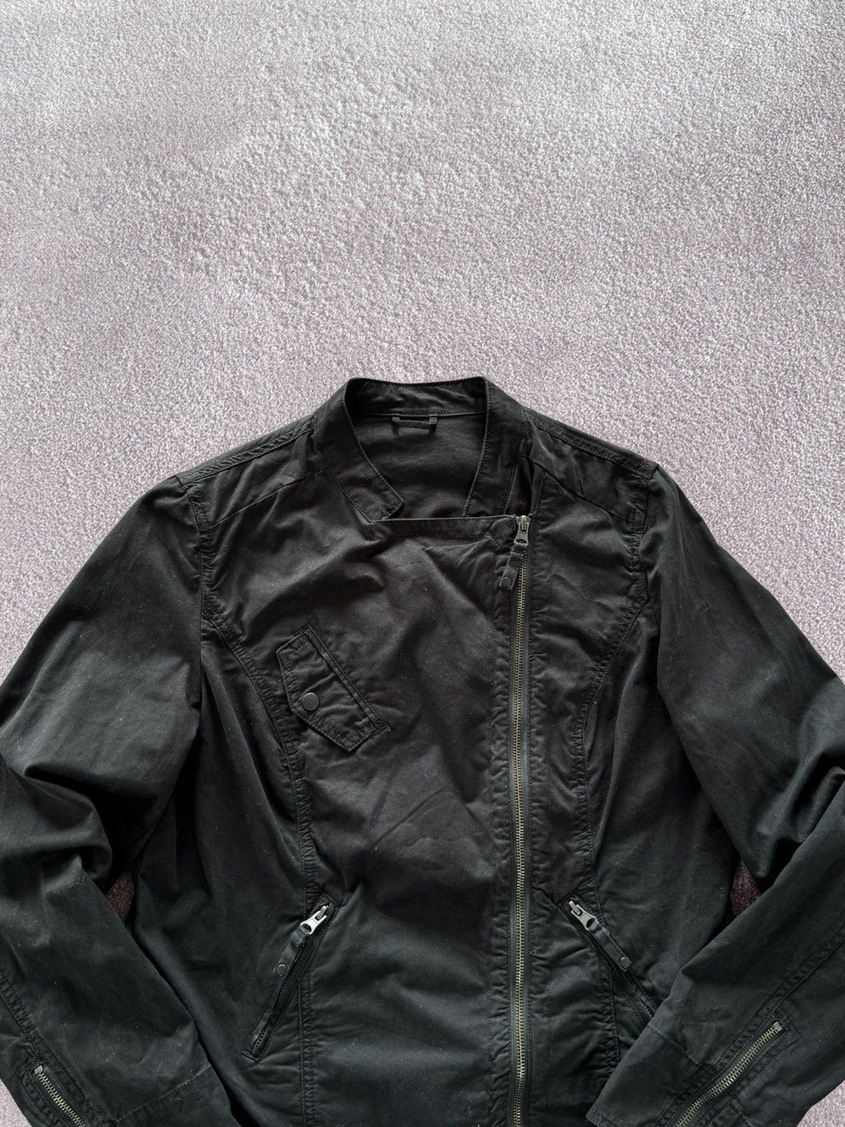 Japanese Brand 00s Rick Owens Style Avant Garde Womens Black Cotton Jacket Size M / US 6-8 / IT 42-44 - 2 Thumbnail