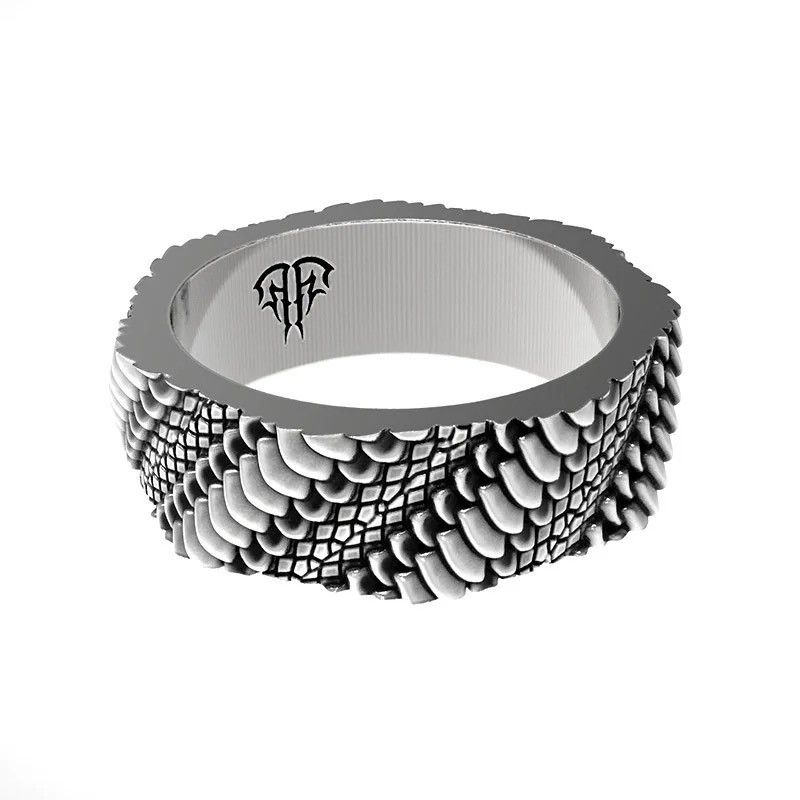 Jewelry × Vintage Vintage Python Wilderness Snake Scale Dragon Scale Ring Size ONE SIZE - 4 Thumbnail