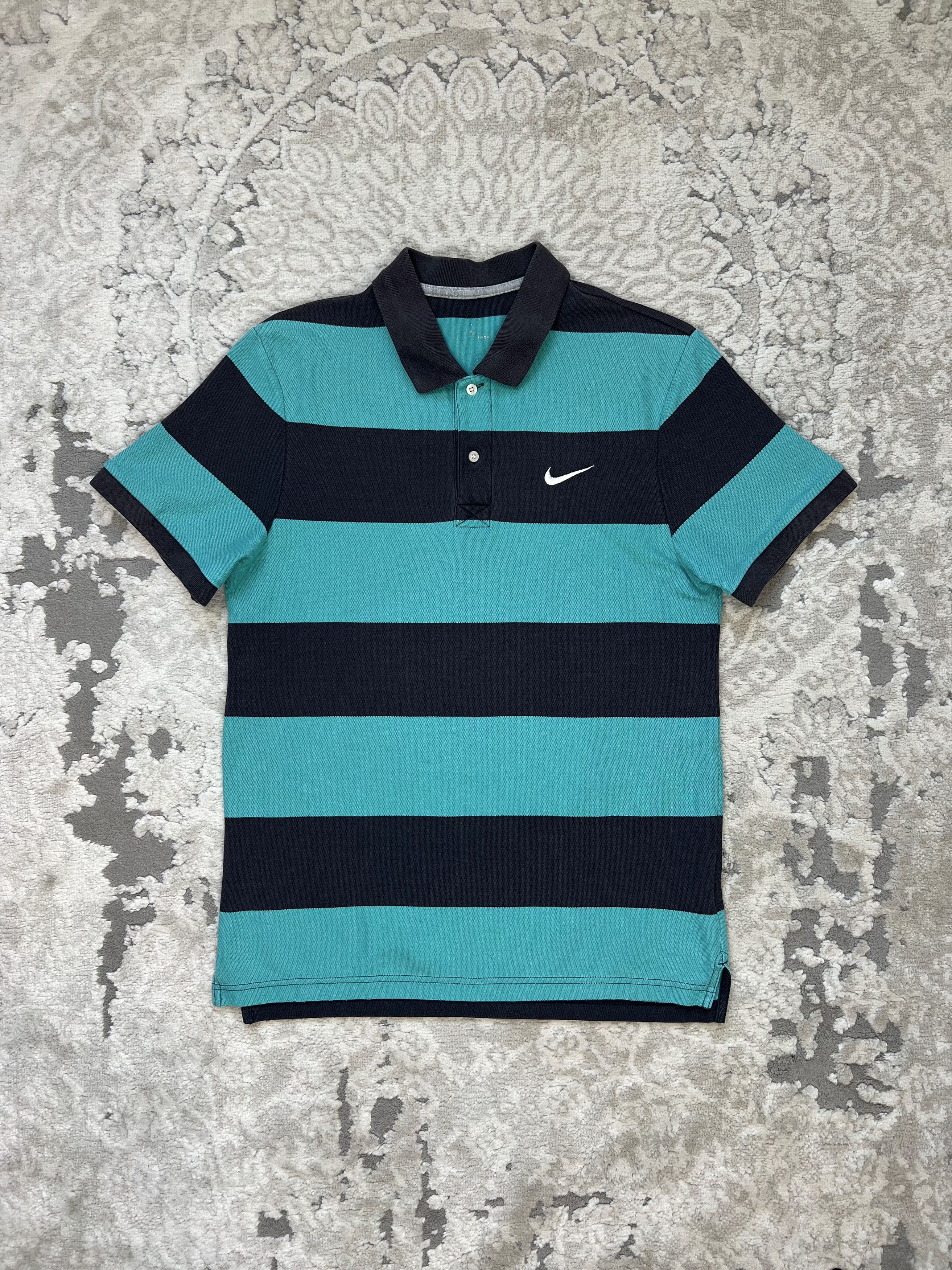 Nike Nike Striped Polo Shirt Teal Navy S/XS Size US S / EU 44-46 / 1 - 1 Thumbnail
