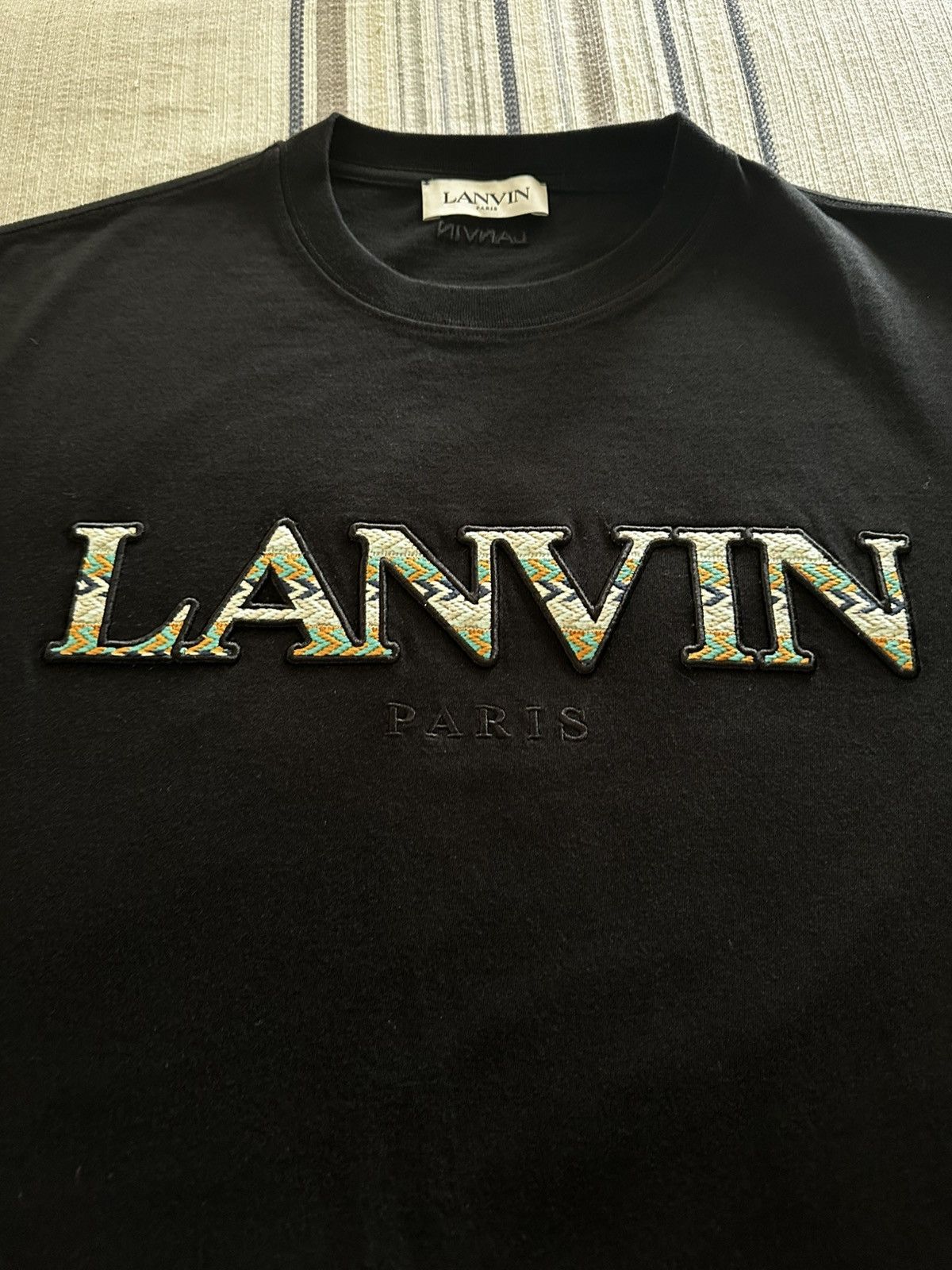 Lanvin Lanvin Contrast Logo-Print T-Shirt Size US M / EU 48-50 / 2 - 2 Thumbnail