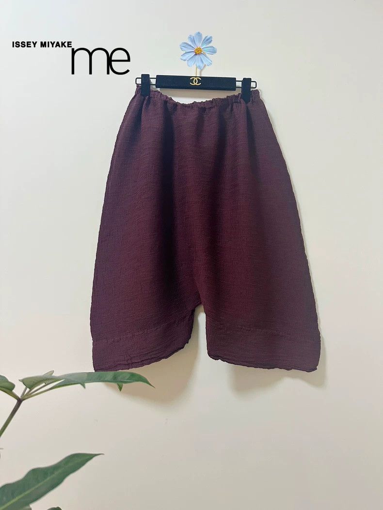 Issey Miyake size:one size Wine-red crepe wide-crotch pant