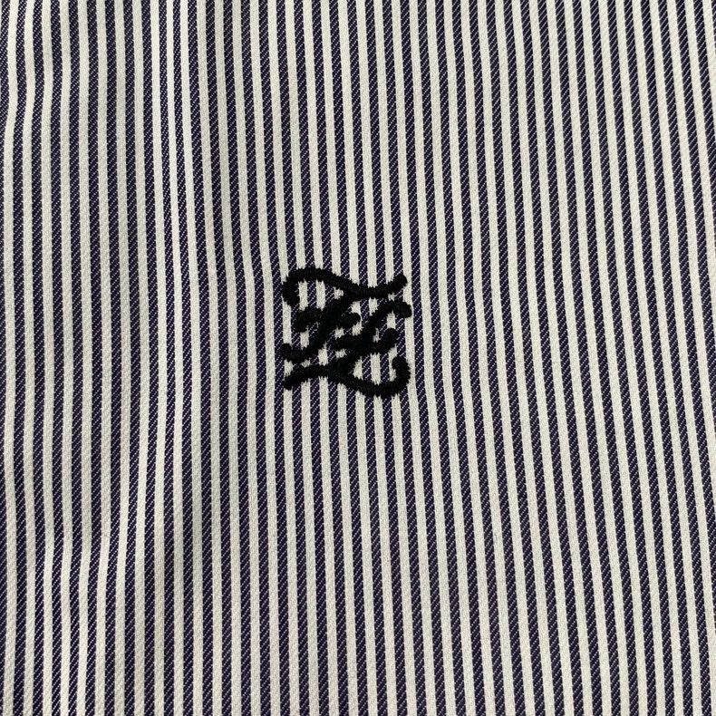 Fendi FENDI size 37 Blue logo embroidered spread collar striped c Size US M / EU 48-50 / 2 - 5 Thumbnail