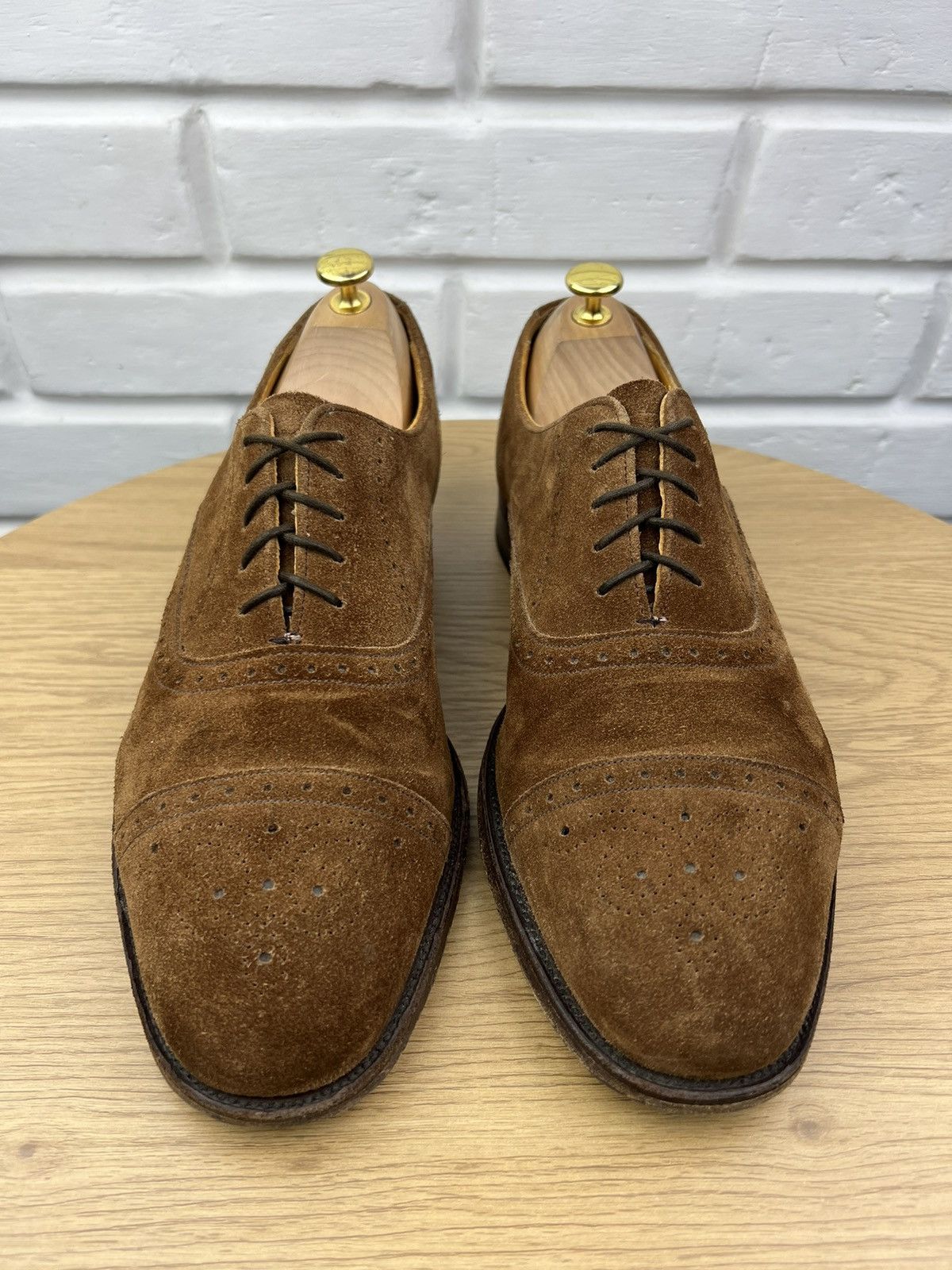 Loake LOAKE Derby Suede Shoes Lace Up Handmade in England Brown Size US 12 / EU 45 - 3 Thumbnail