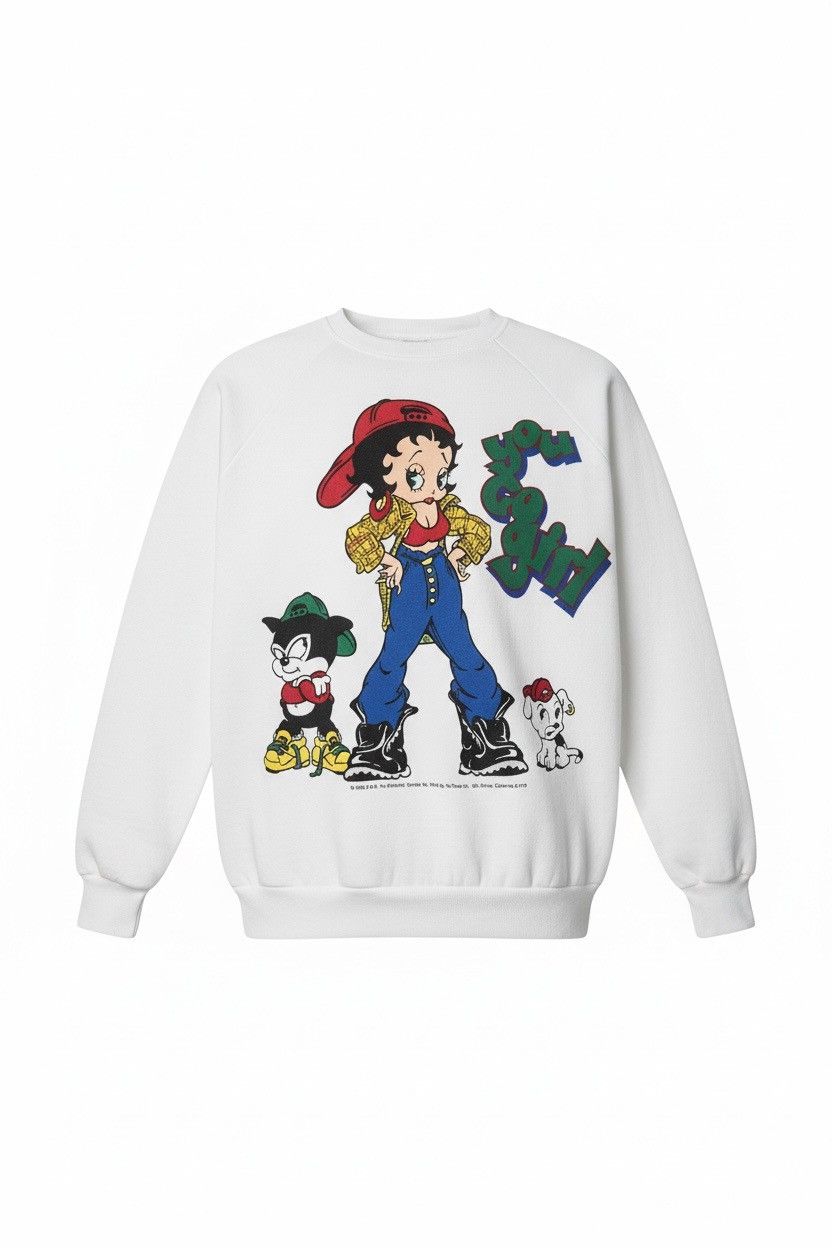 Cartoon Network 🔥VINTAGE 1993 BETTY BOOP MIROR PRINTED SWEATSHIRTS Size US M / EU 48-50 / 2 - 1 Thumbnail