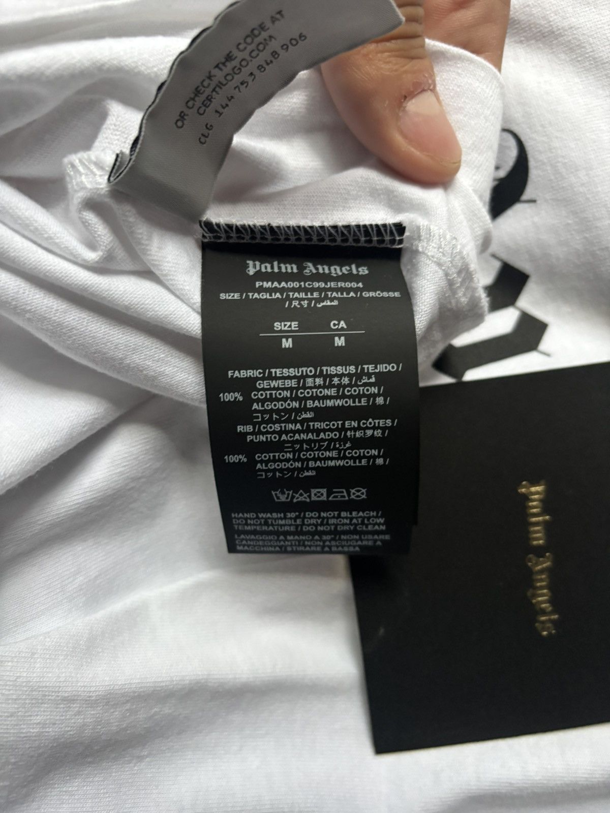 Palm Angels White spray tee Size US M / EU 48-50 / 2 - 8 Thumbnail