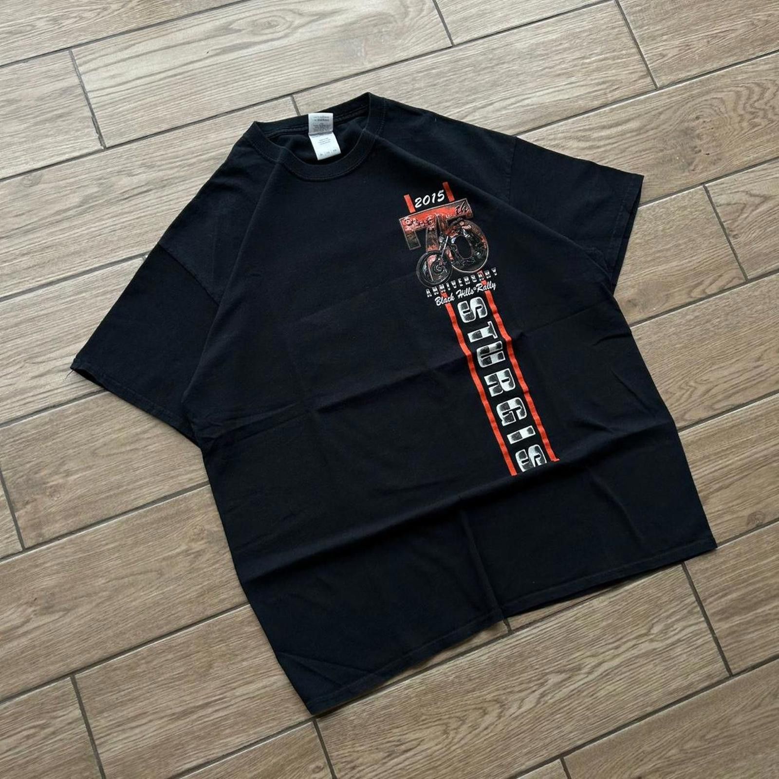 Designer Y2K Black Sturgis 75th Anniversary Biker T-Shirt Size US XL / EU 56 / 4 - 4 Thumbnail