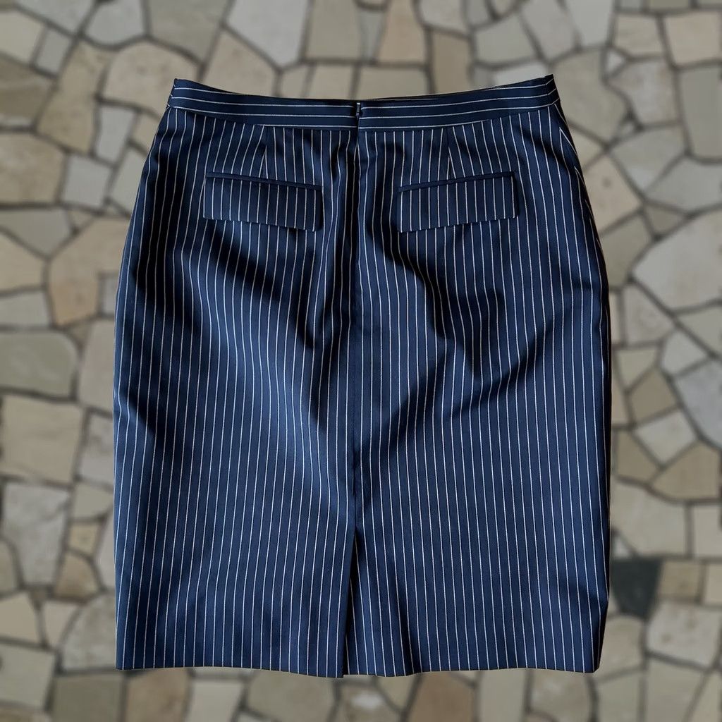 Brooks Brothers Brooks Brothers Loro Piana Pencil Pinstripe Skirt Blue Wool Blend Women’s 6P Size 28" / US 6 / IT 42 - 1 Thumbnail