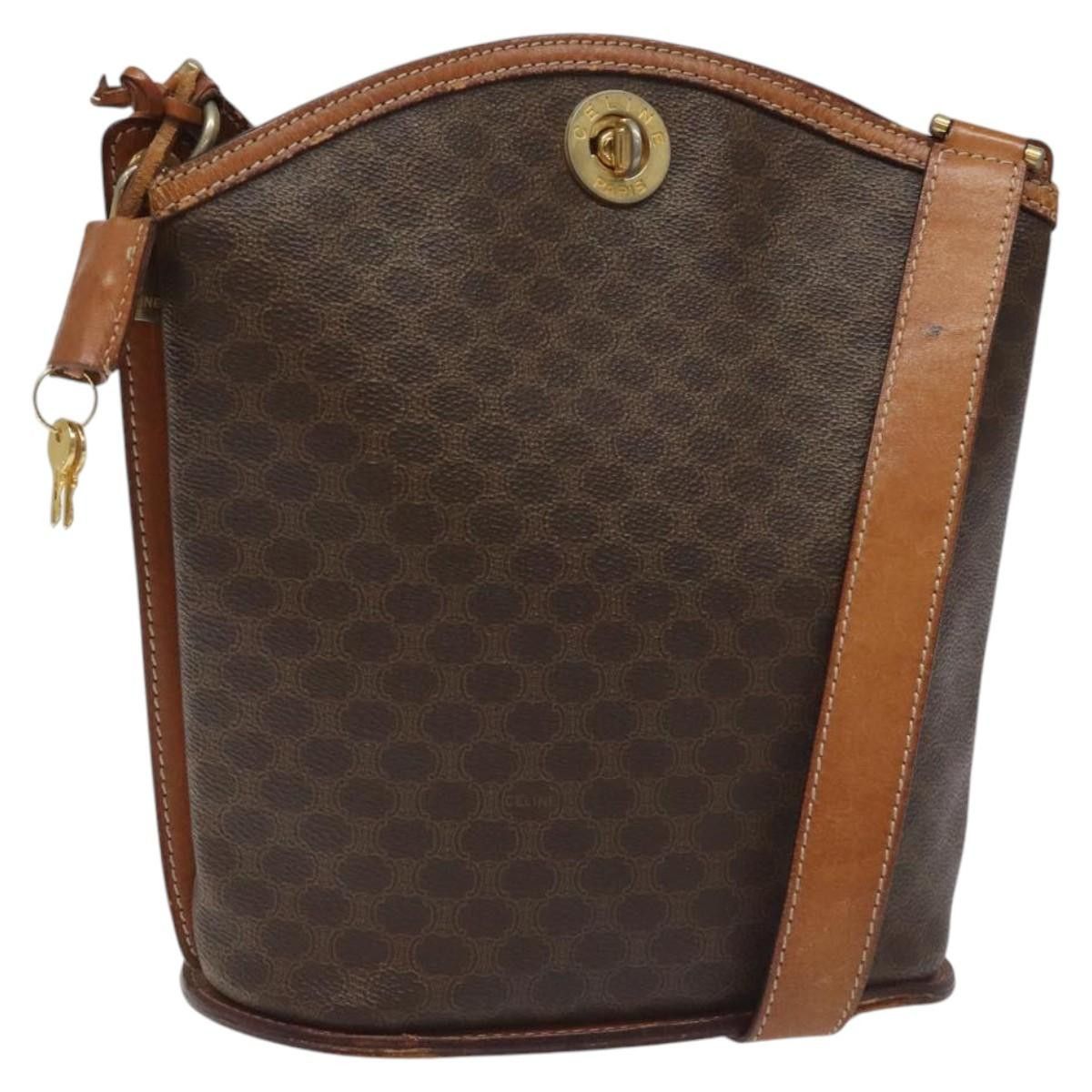 Celine CELINE Macadam Canvas Shoulder Bag Pvc Leather Brown Gold Size ONE SIZE - 1 Thumbnail