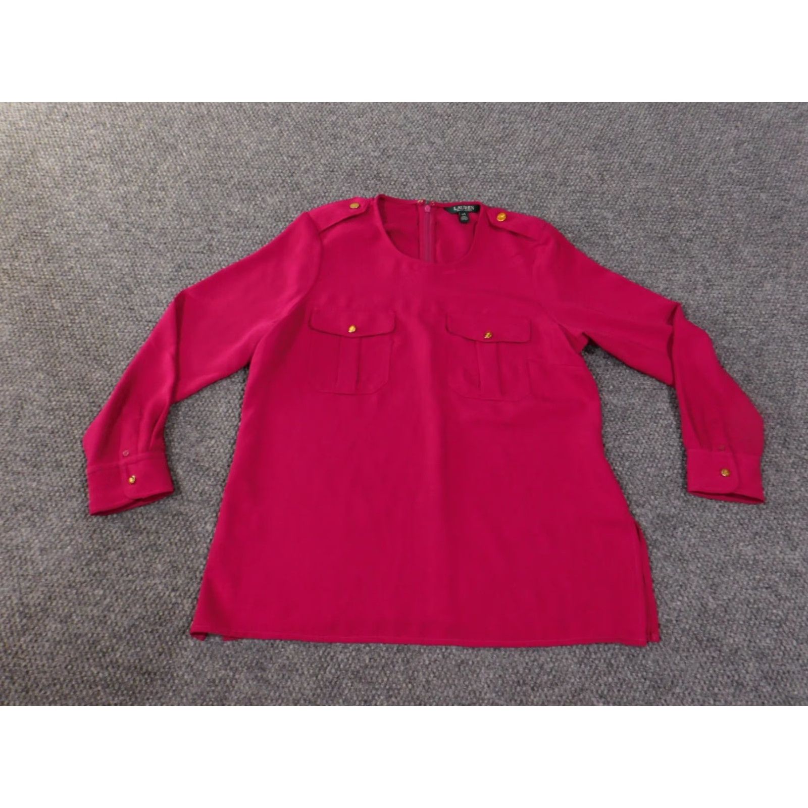 Ralph Lauren Lauren Ralph Lauren Blouse Women's L Pink Knit Cotton Long Sleeve Round Neck Pullover Formal Casual Size L / US 10 / IT 46 - 6 Thumbnail