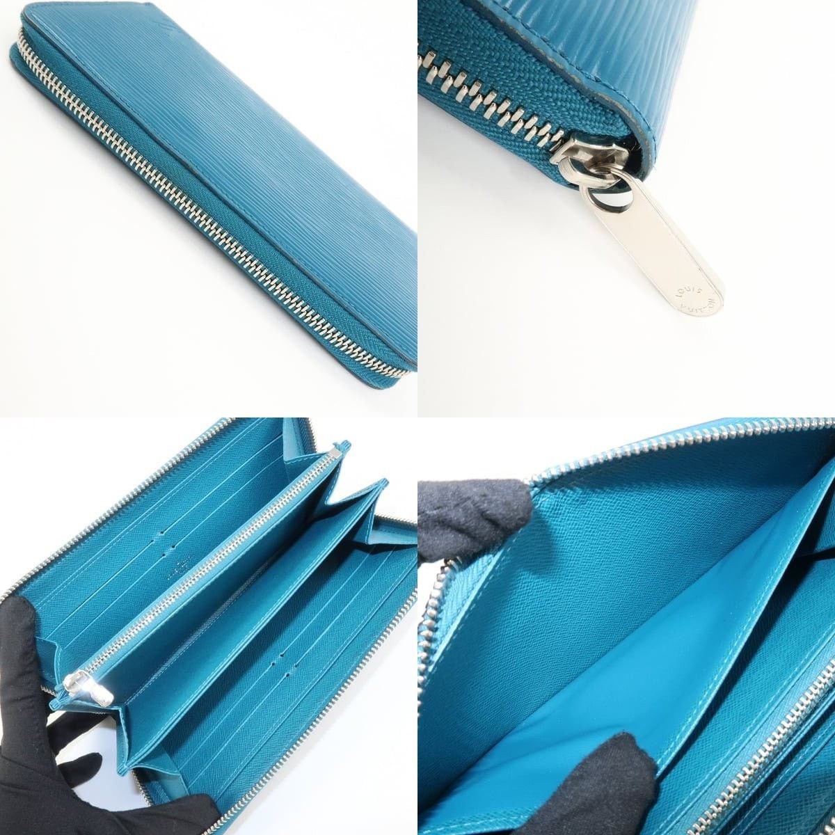 Louis Vuitton Louis Vuitton Epi Zippy Long Wallet Blue Size ONE SIZE - 6 Thumbnail