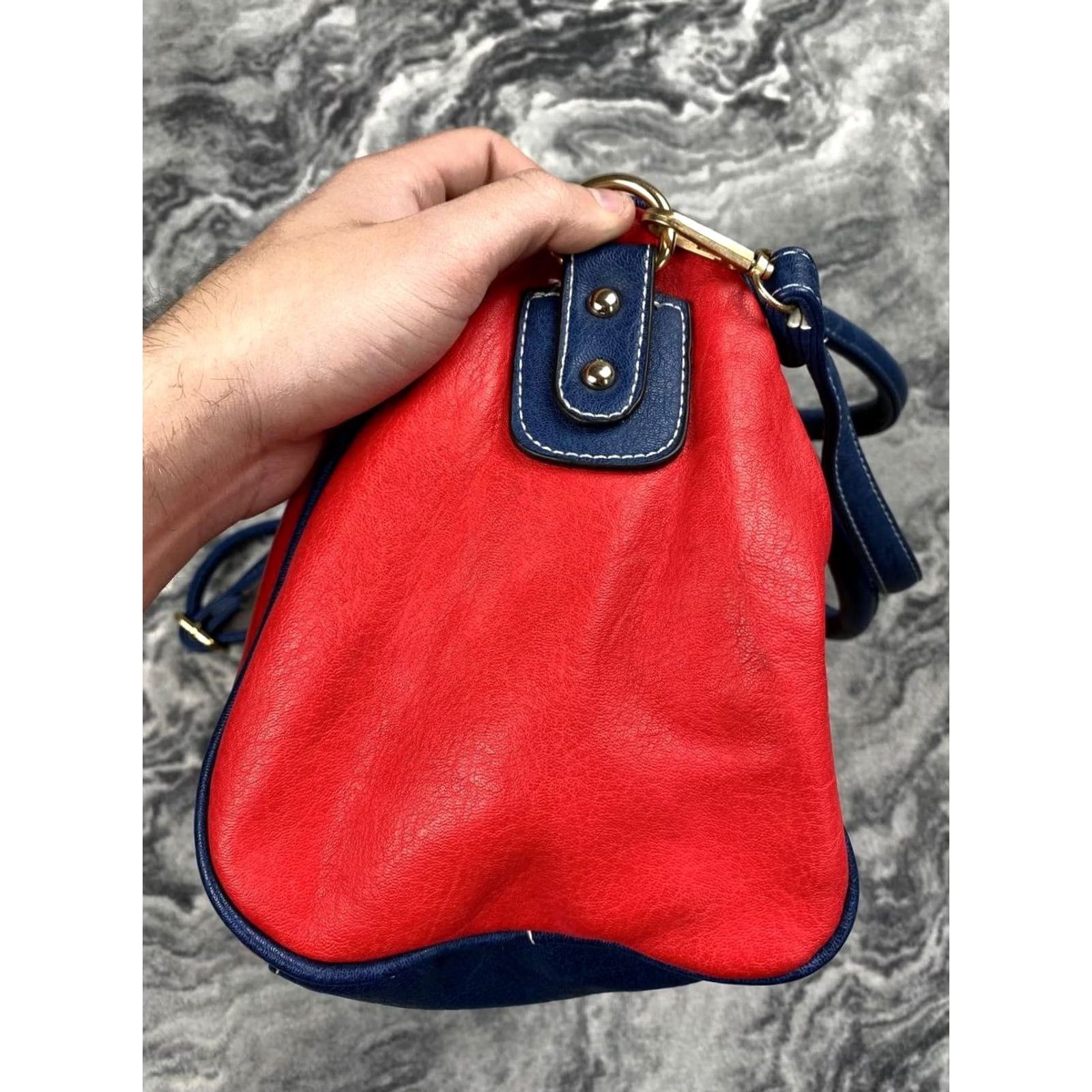 Dolce & Gabbana VINTAGE Dolce&Gabbana Leather Shoulder Bag Metal Logo Women Red Shoulder Bag Women Red Metallic Leather Sicily 90s/Metal Theme Size ONE SIZE - 5 Thumbnail