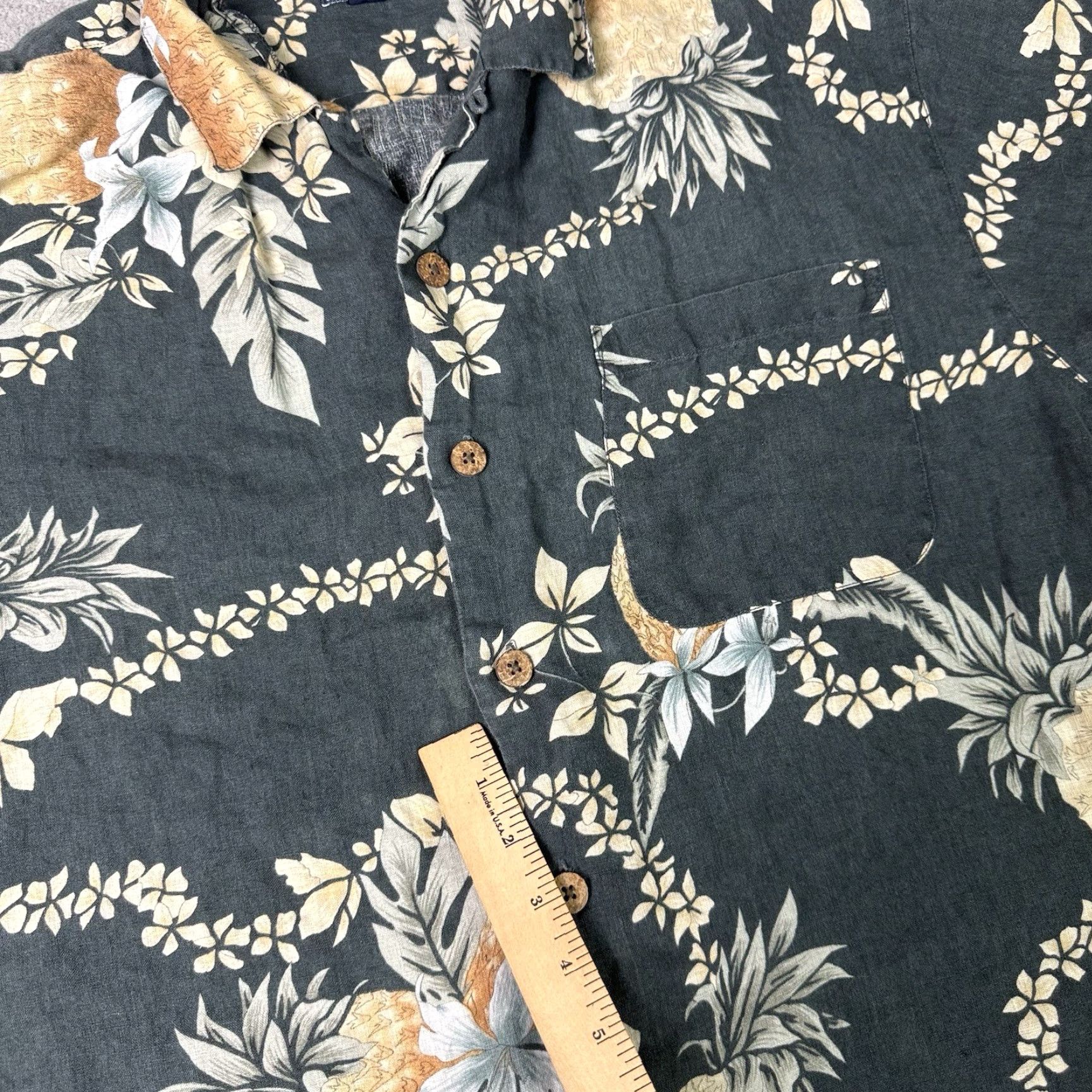 Tommy Bahama VINTAGE Tommy Bahama Shirt Mens M Blue Pineapple All Over Print Hawaiian Linen Rare Shirt Size US M / EU 48-50 / 2 - 6 Thumbnail