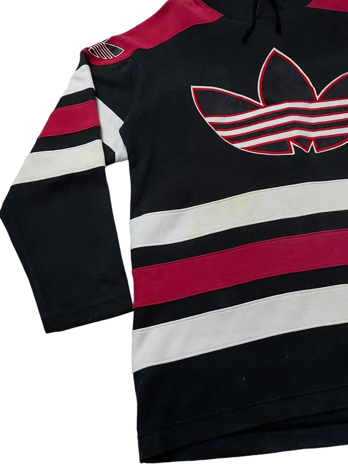 Adidas × RUN DMC × Vintage Vintage 80s Adidas Run Dmc Style Embroidered Jumper Hoodie Size US L / EU 52-54 / 3 - 7 Thumbnail