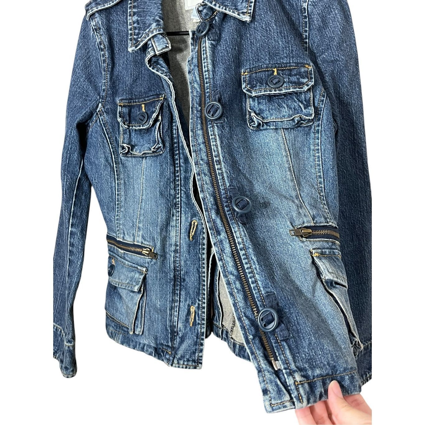 Old Navy Vintage Old Navy Women's Y2K 100% Cotton Denim Jean Jacket S Size S / US 4 / IT 40 - 7 Thumbnail