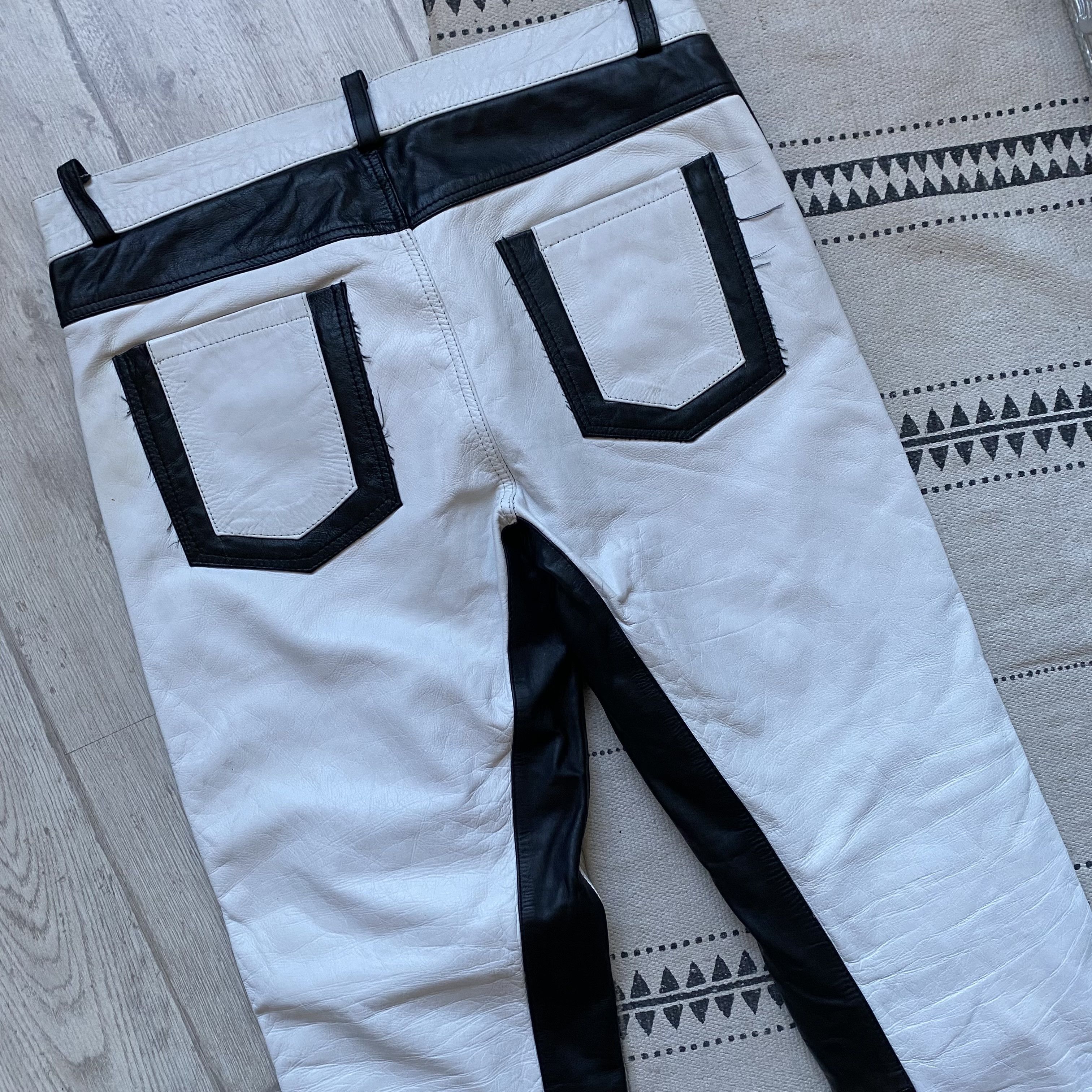 Genuine Leather 🏍️ Vintage Avant-garde Real leather pants slim Punk Size US 34 / EU 50 - 9 Thumbnail