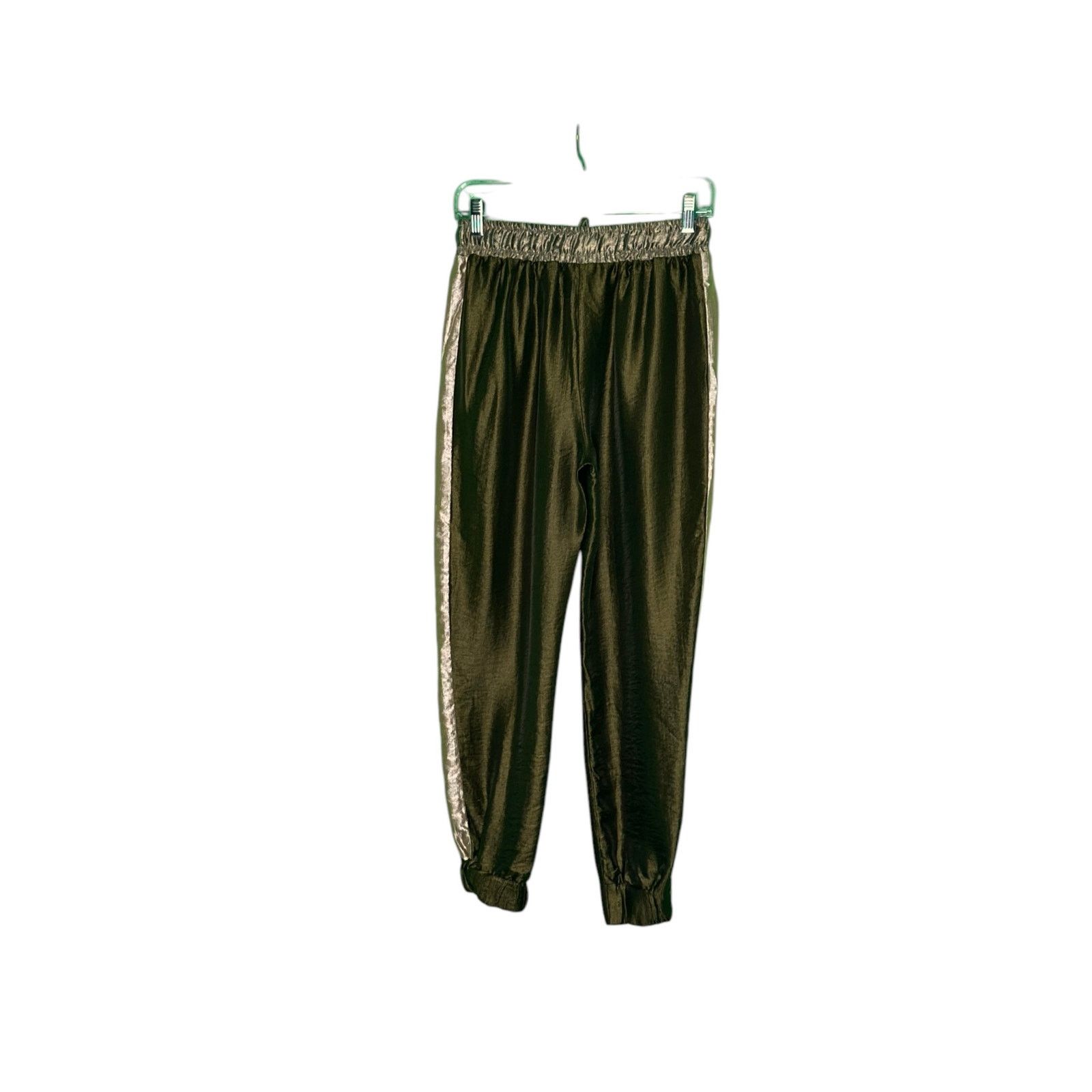 Zara Zara gold green satin effect pull on cuffed pants size Small Size 27" / US 4 / IT 40 - 10 Thumbnail